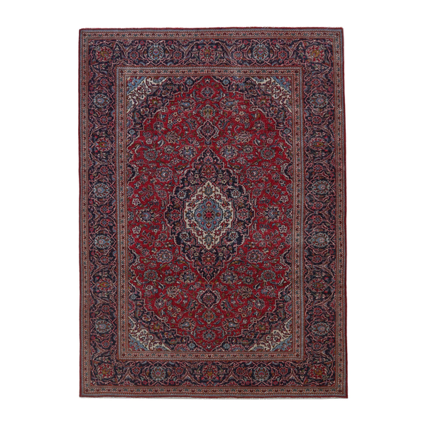 Persian Kashan oversized rug in burgundy and dark brown, 8'1" x 11'4"