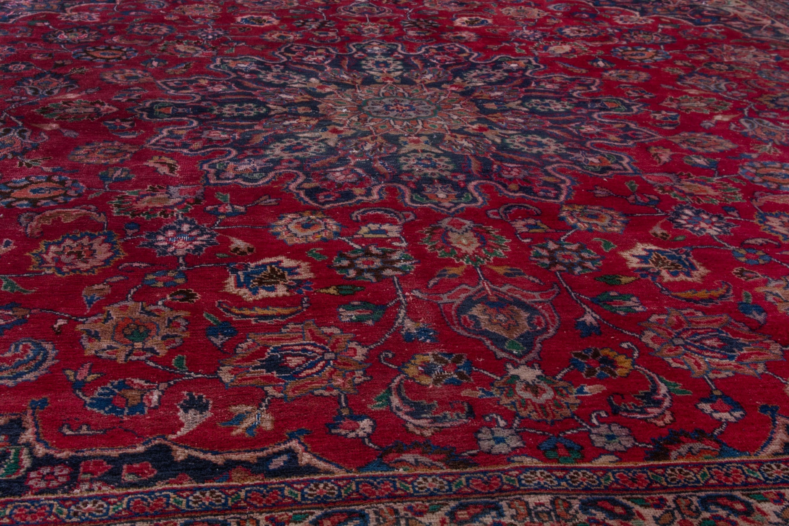 Persian Sabzevar oversized rug in deep red and burgundy, view 9 of 22