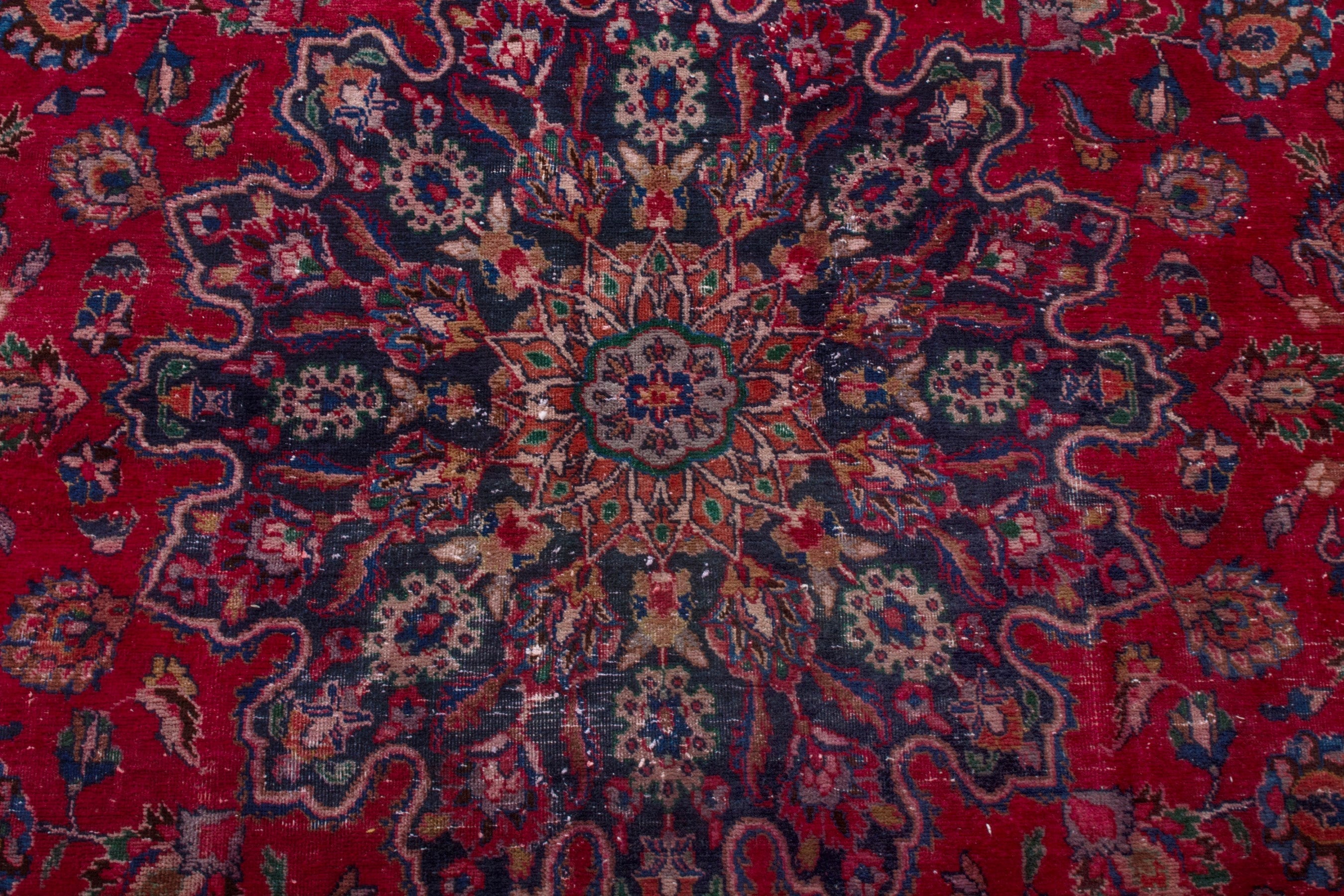 Persian Sabzevar oversized rug in deep red and burgundy, view 13 of 22