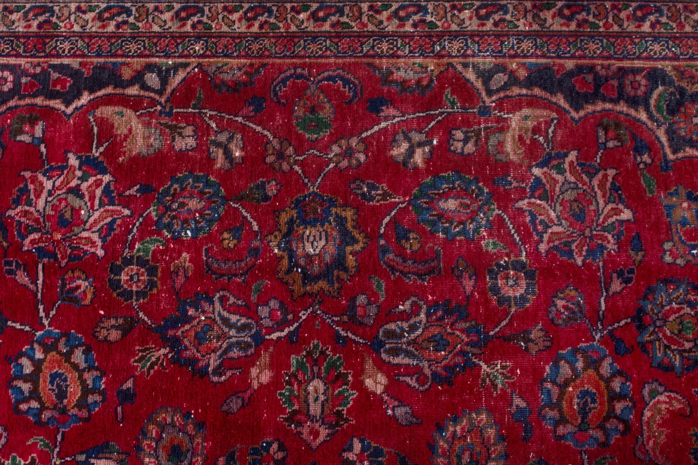 Persian Sabzevar oversized rug in deep red and burgundy, view 14 of 22