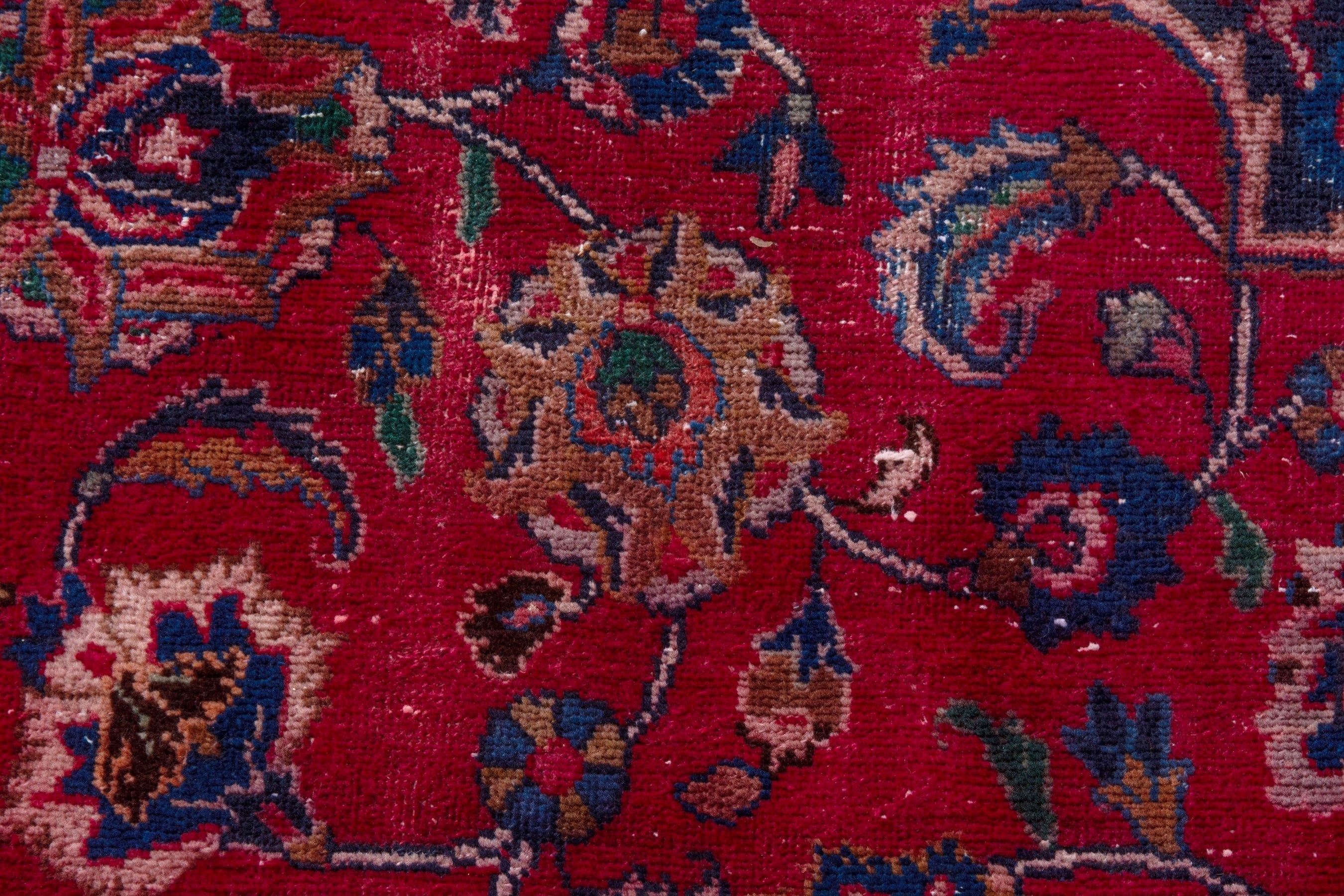 Persian Sabzevar oversized rug in deep red and burgundy, view 15 of 22