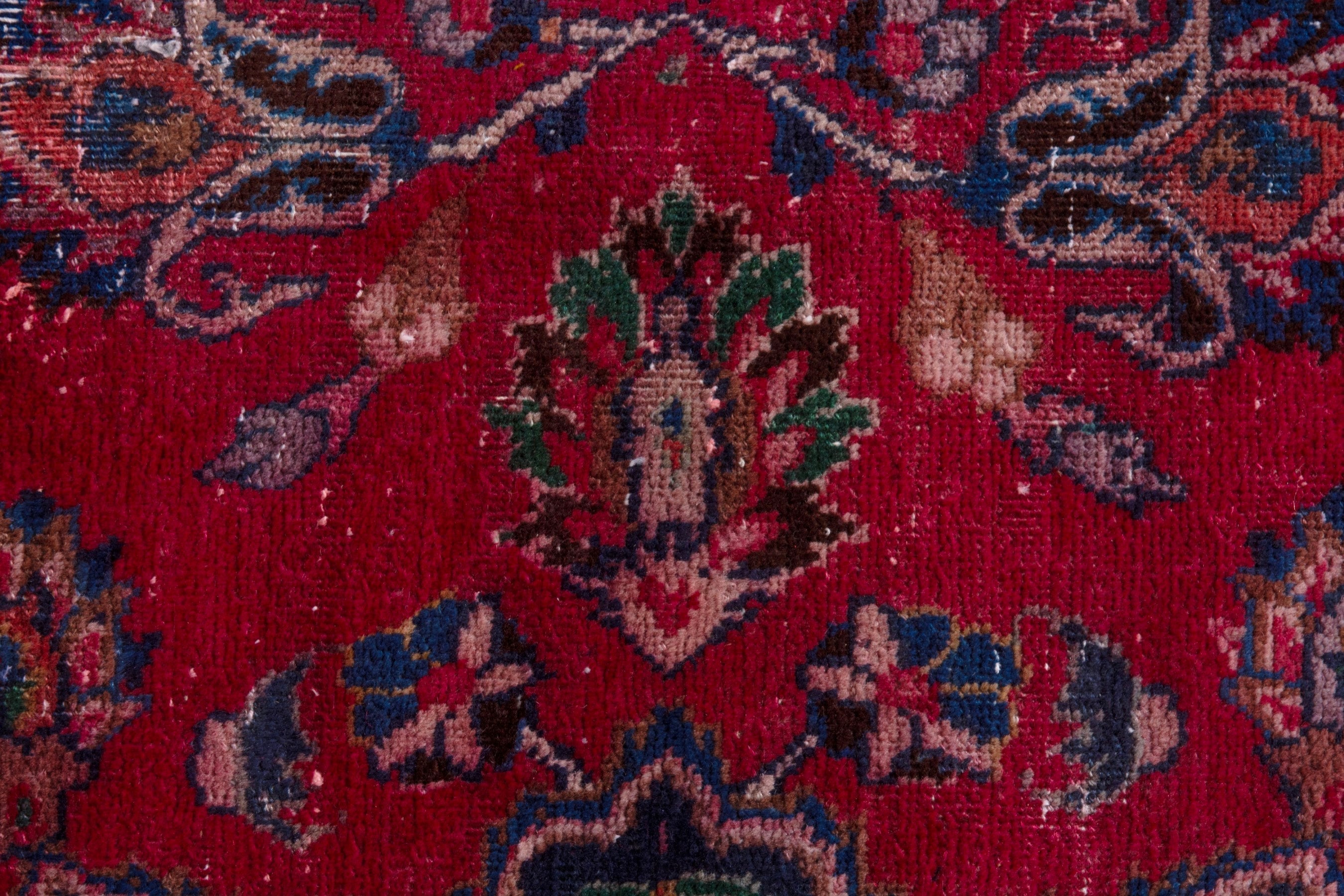 Persian Sabzevar oversized rug in deep red and burgundy, view 17 of 22