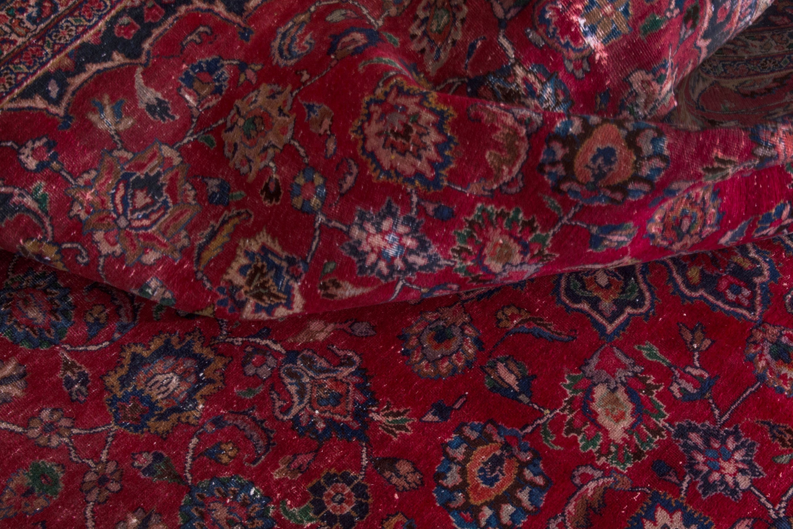 Persian Sabzevar oversized rug in deep red and burgundy, view 21 of 22