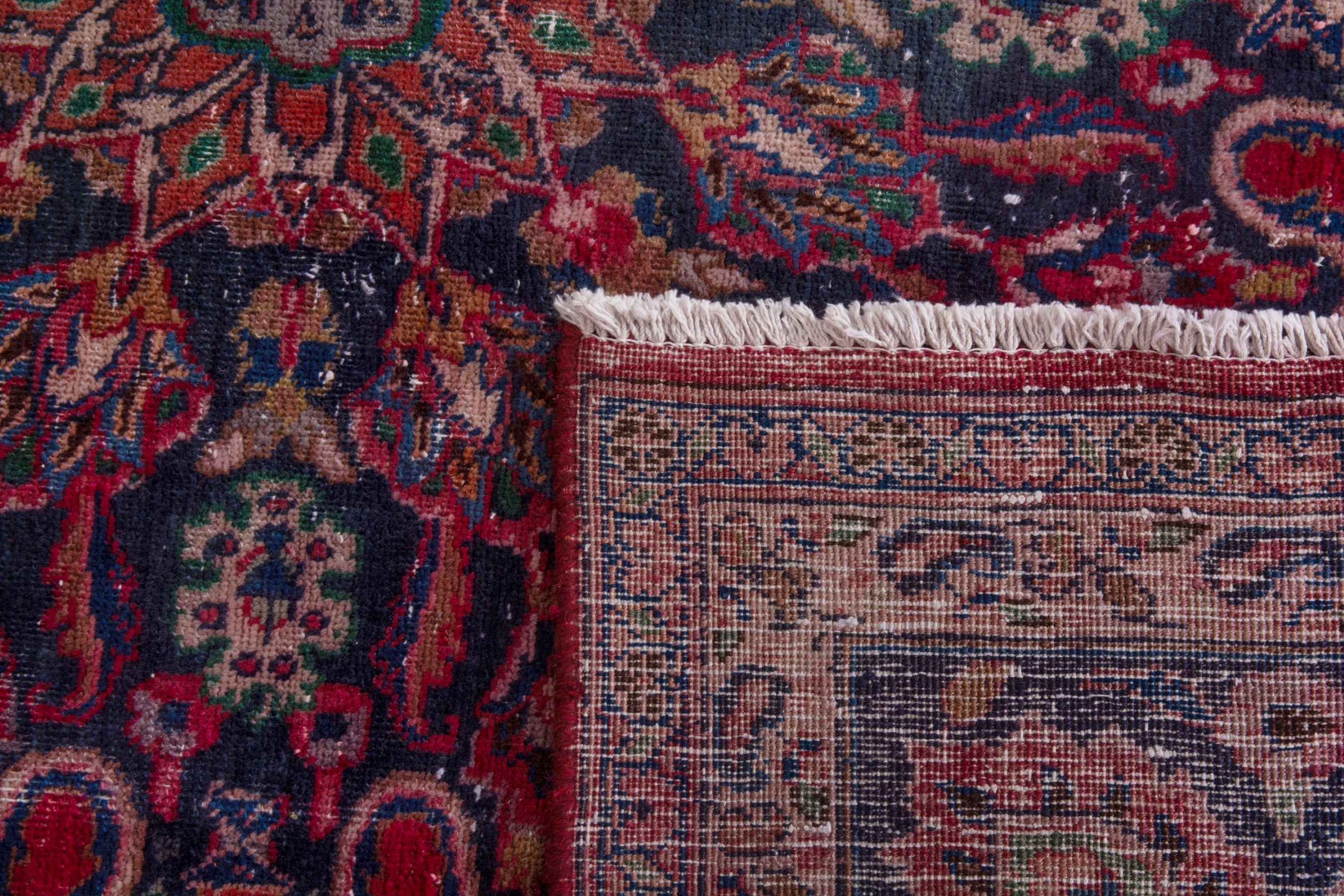 Persian Sabzevar oversized rug in deep red and burgundy, view 22 of 22
