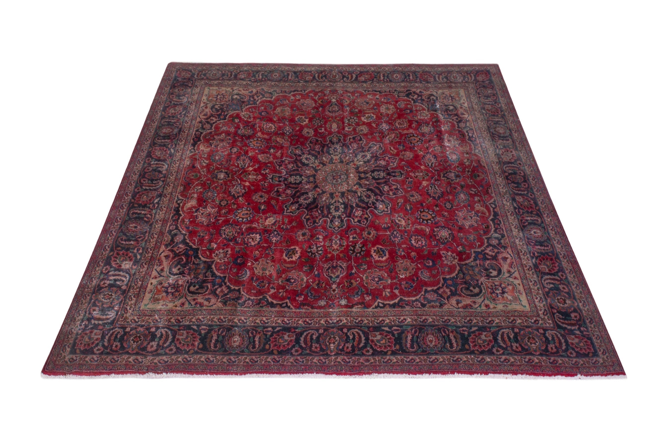 Persian Sabzevar oversized rug in deep red and burgundy, view 2 of 22