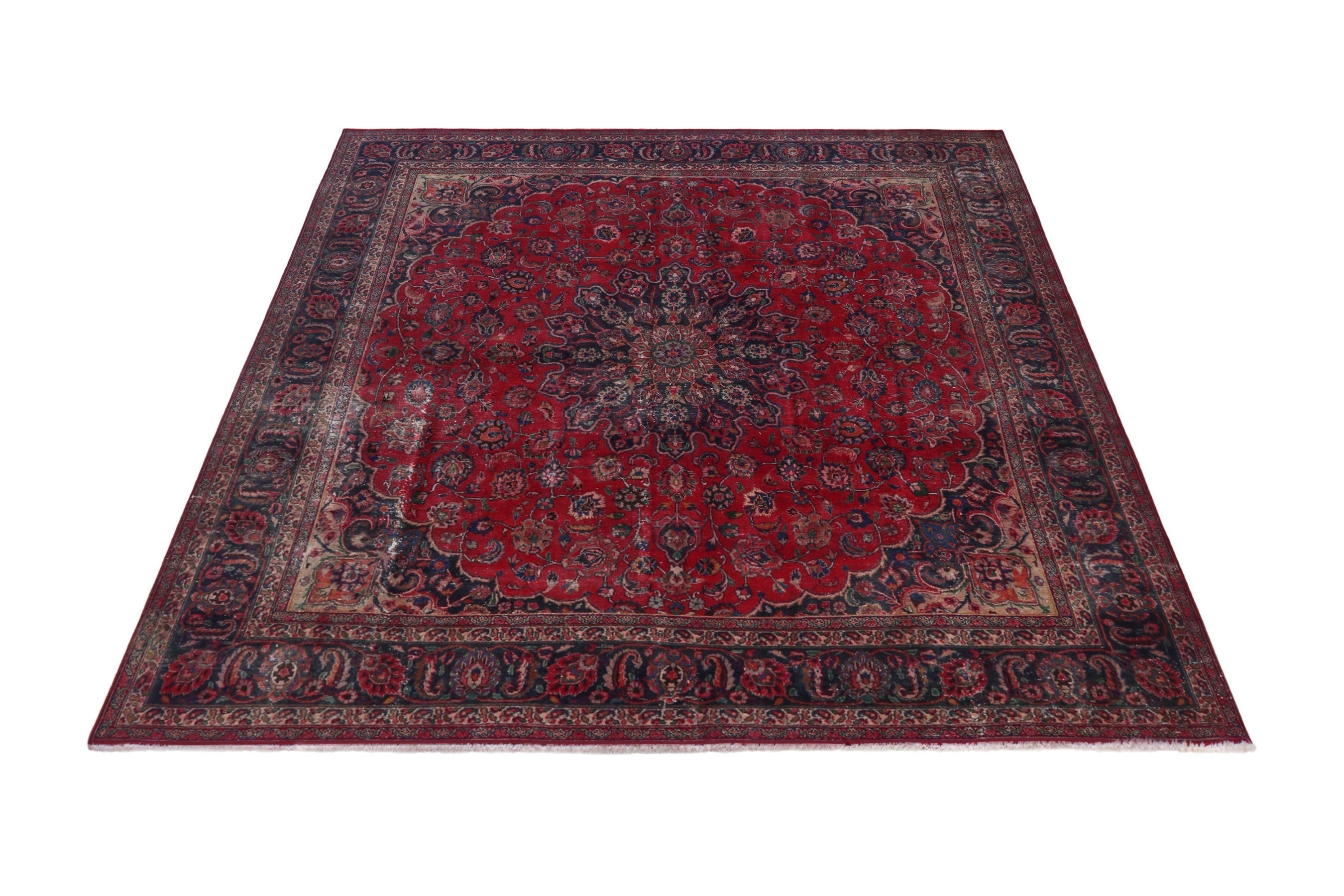 Persian Sabzevar oversized rug in deep red and burgundy, view 3 of 22
