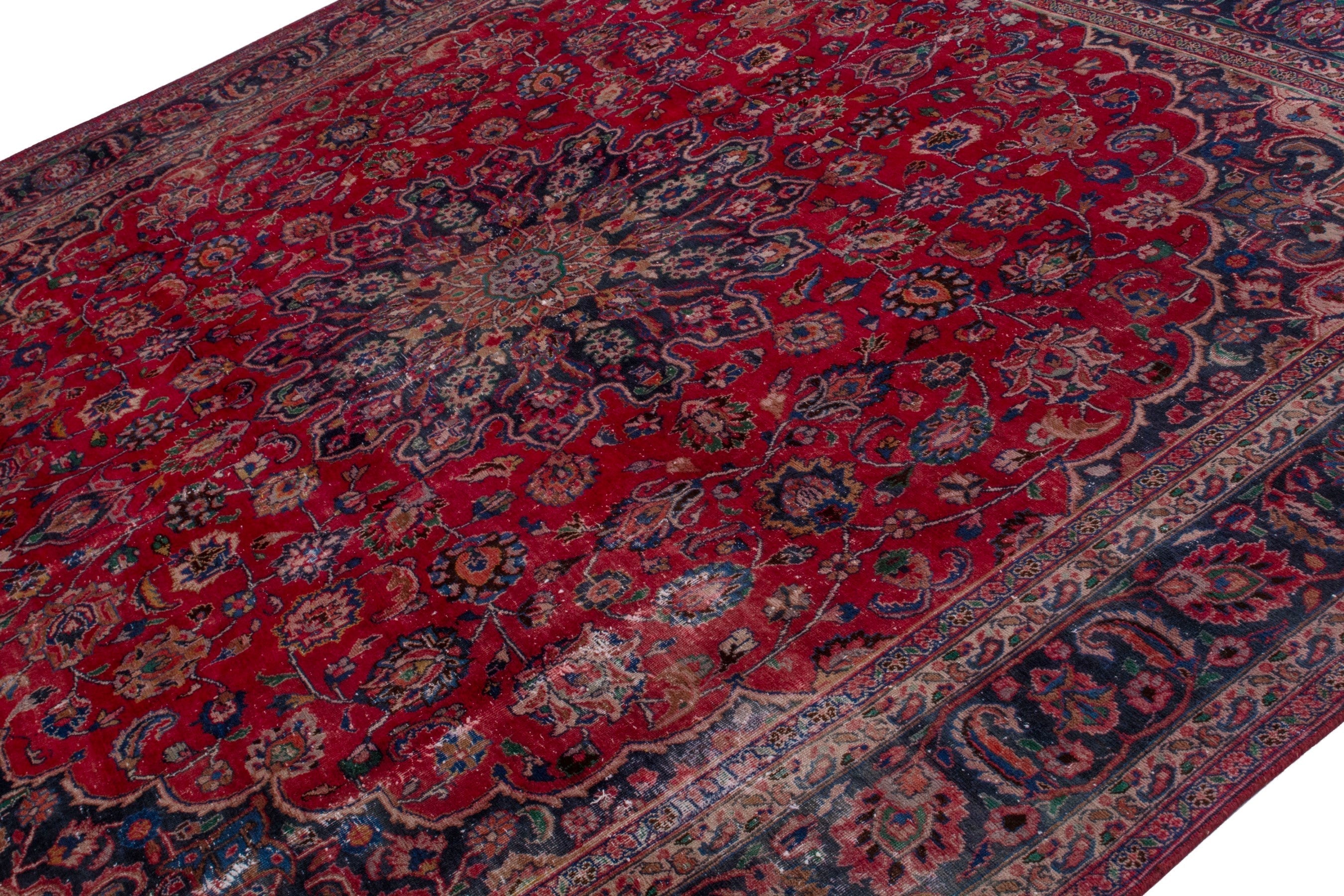Persian Sabzevar oversized rug in deep red and burgundy, view 4 of 22