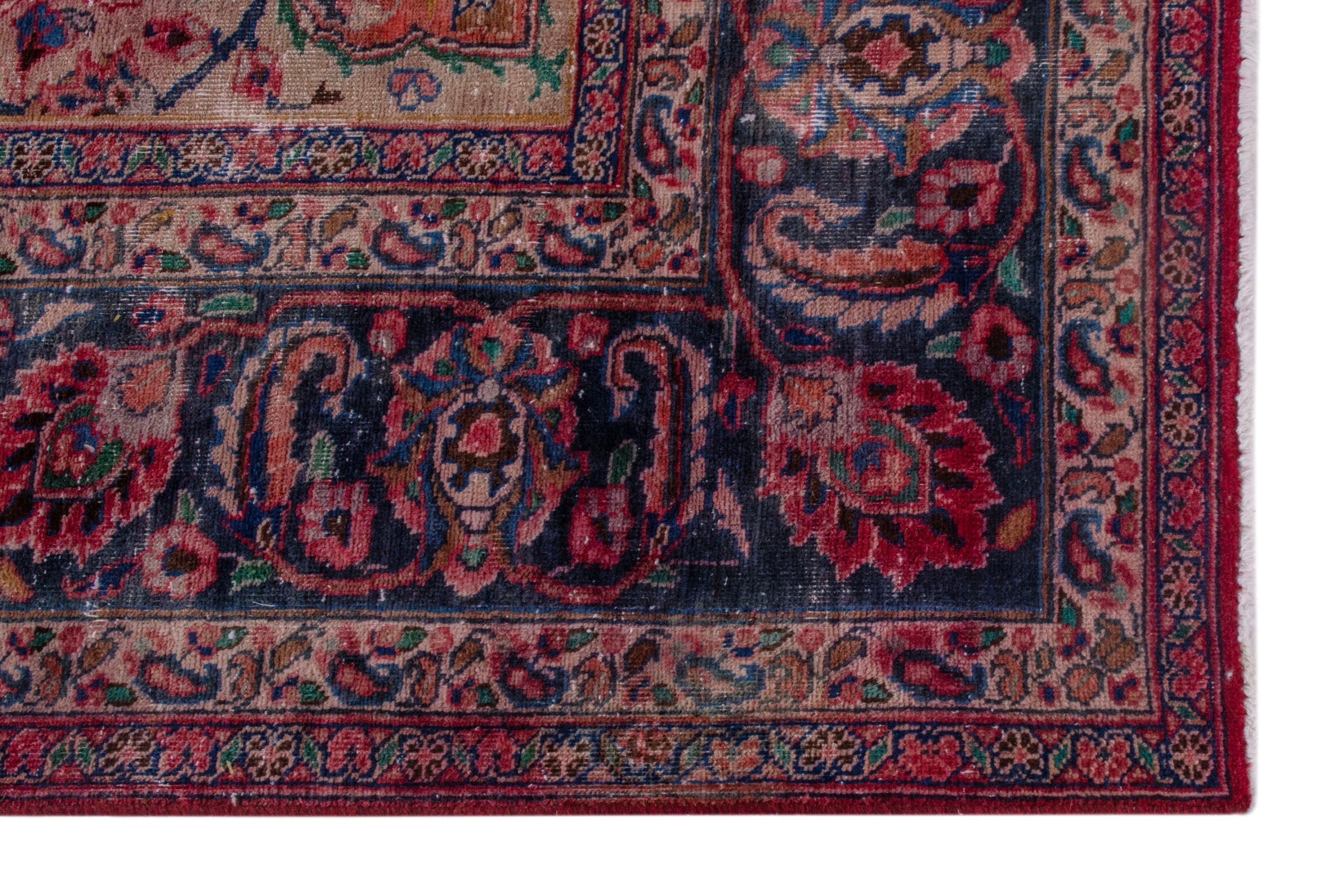 Persian Sabzevar oversized rug in deep red and burgundy, view 10 of 22