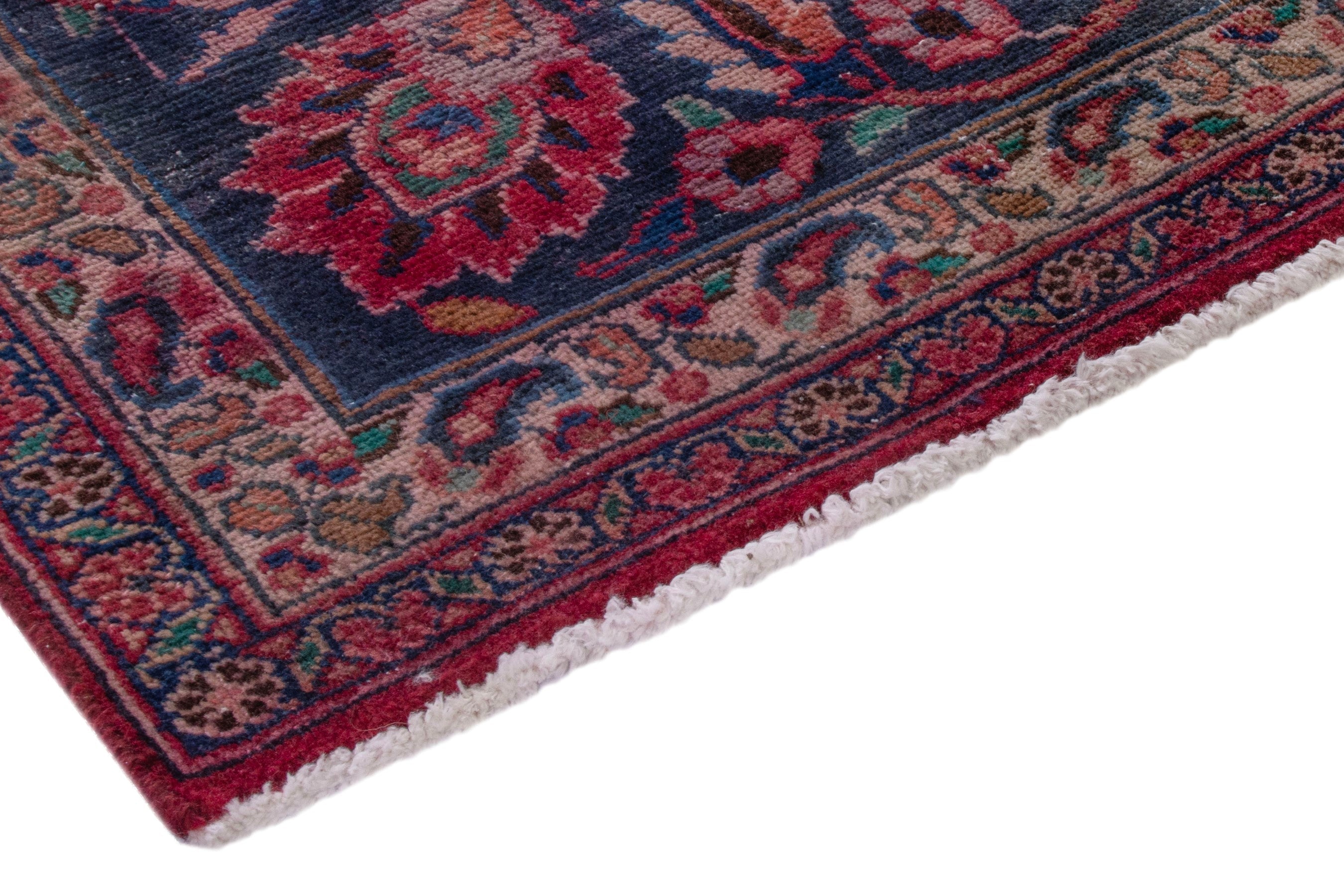 Persian Sabzevar oversized rug in deep red and burgundy, view 5 of 22