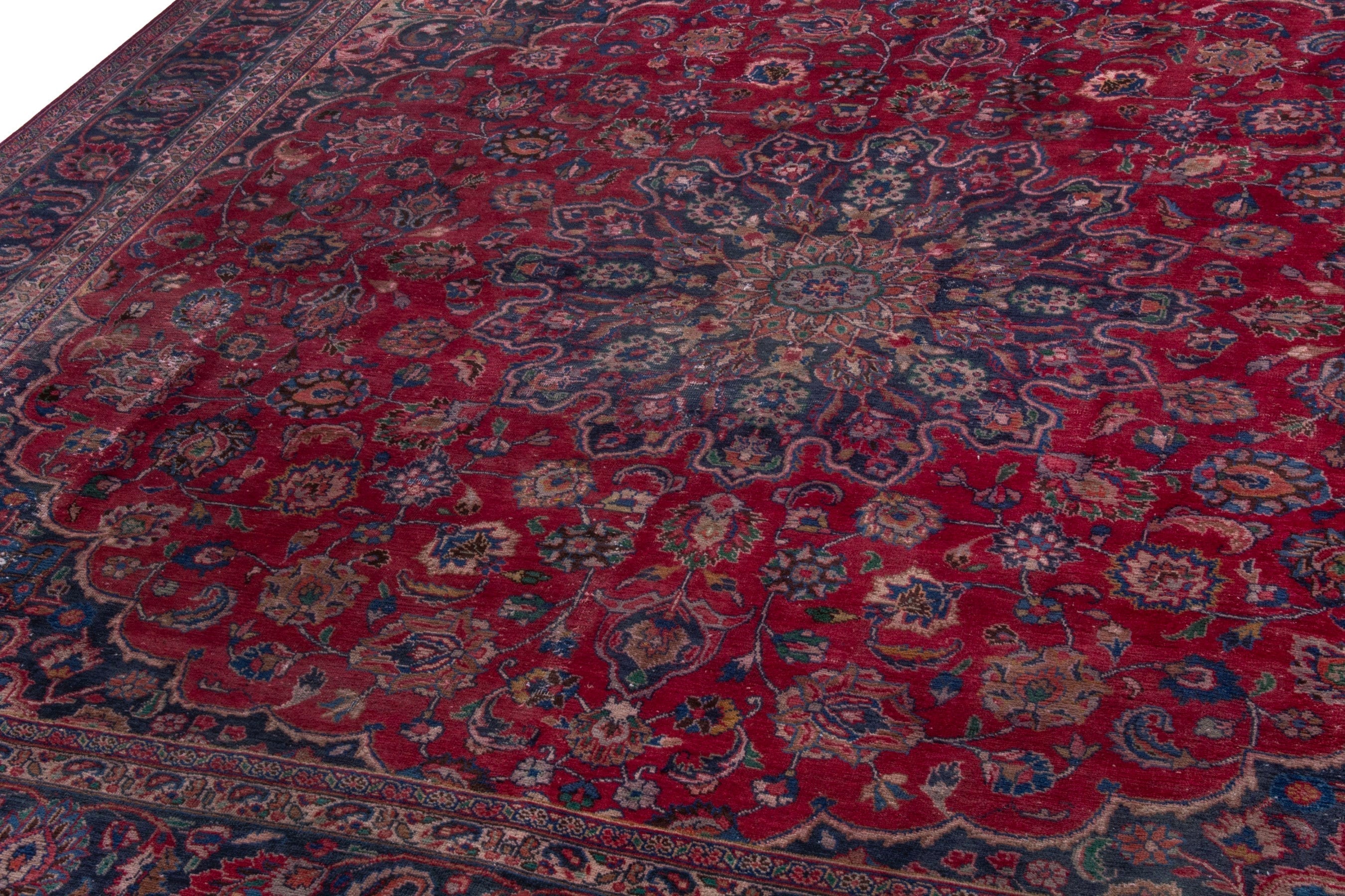 Persian Sabzevar oversized rug in deep red and burgundy, view 8 of 22
