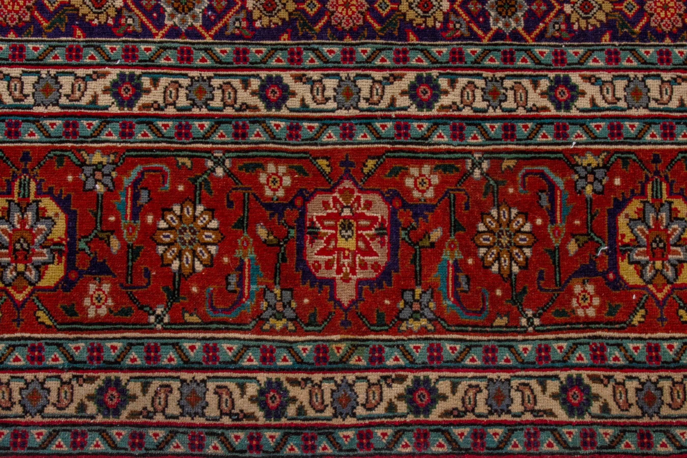 Persian Tabriz oversized rug in burgundy and rust, view 11 of 20