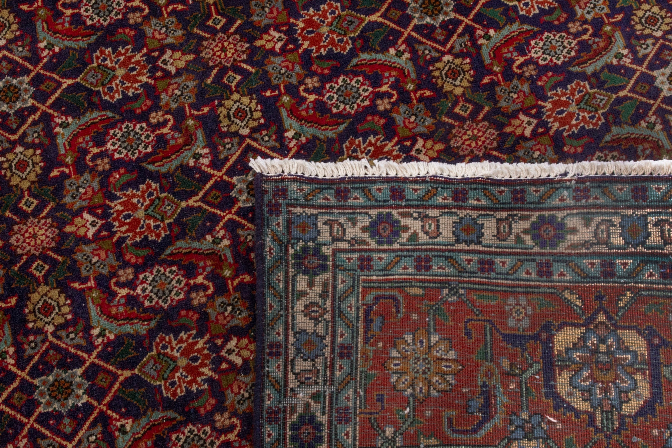 Persian Tabriz oversized rug in burgundy and rust, view 20 of 20