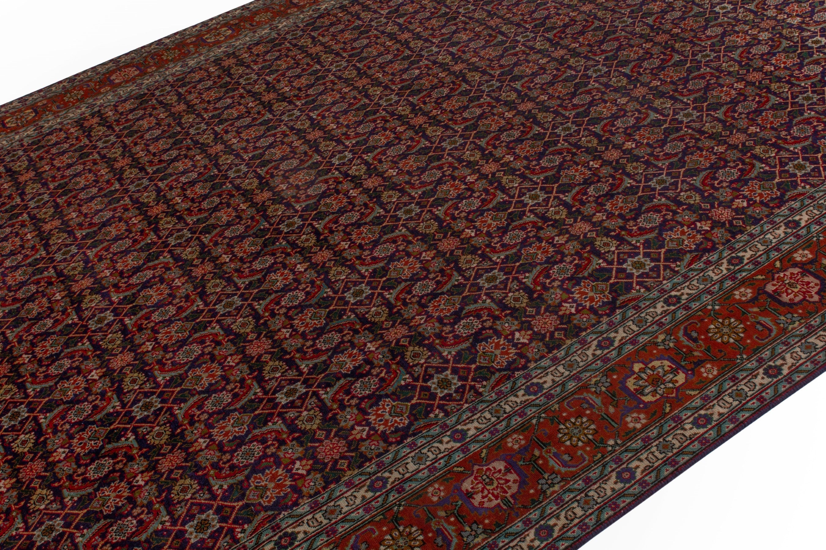 Persian Tabriz oversized rug in burgundy and rust, view 4 of 20