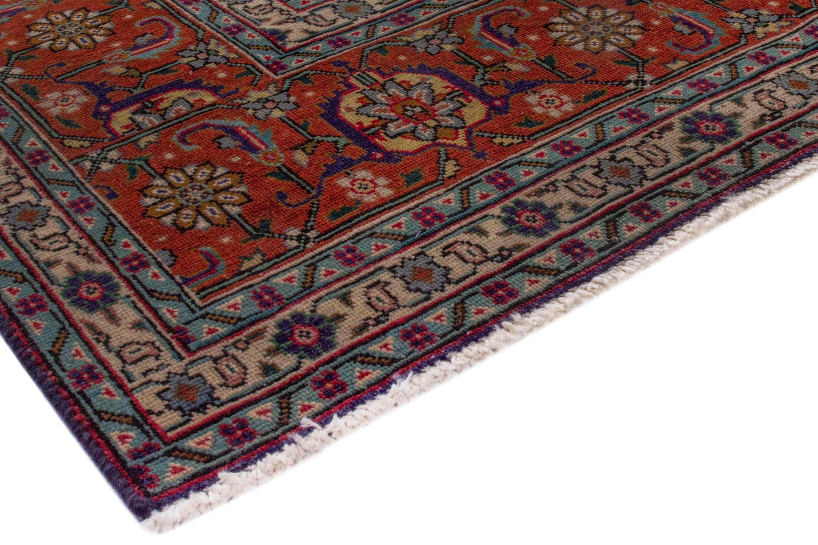 Persian Tabriz oversized rug in burgundy and rust, view 5 of 20