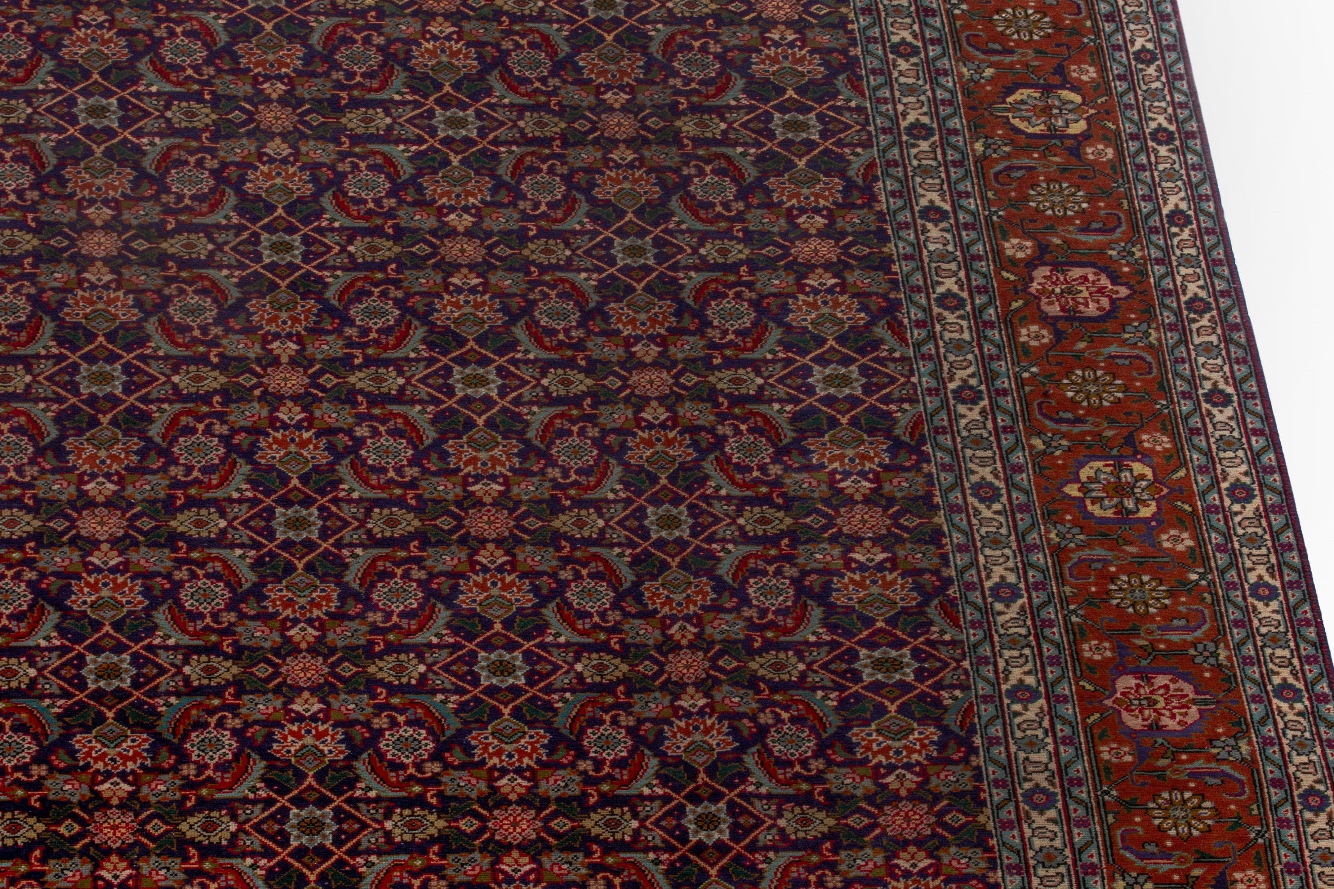 Persian Tabriz oversized rug in burgundy and rust, view 6 of 20
