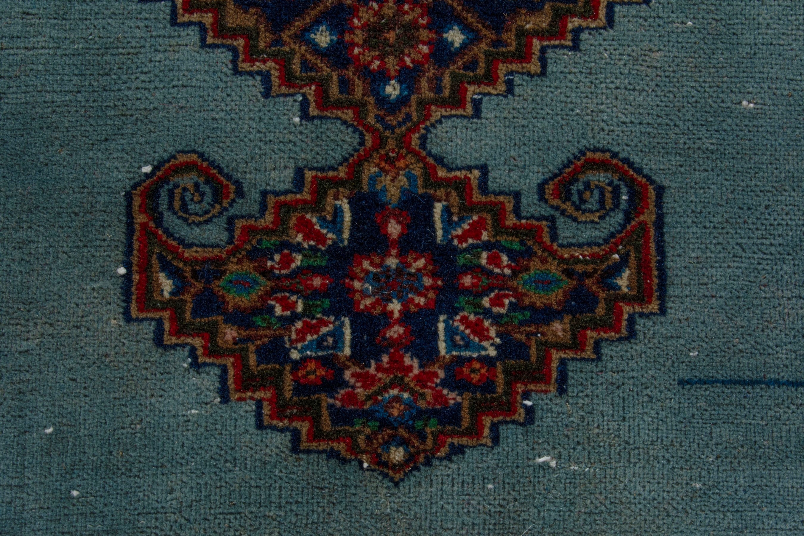 Persian Birjand oversized rug in burgundy and slate blue, view 13 of 19