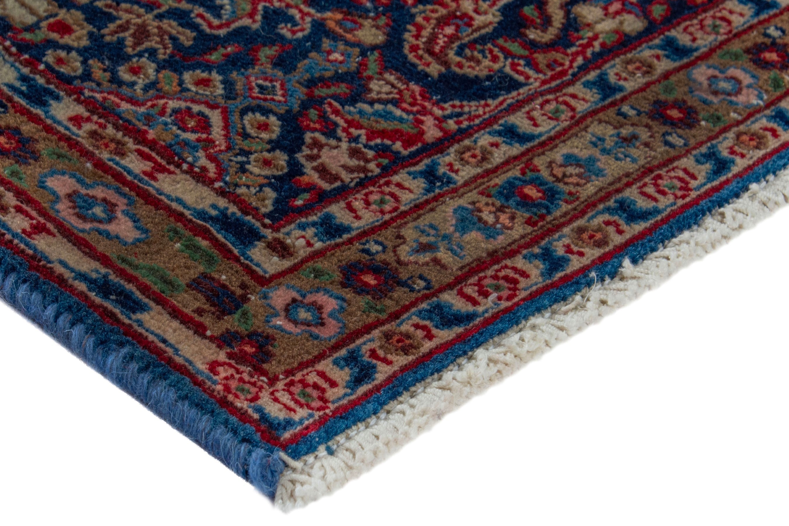 Persian Birjand oversized rug in burgundy and slate blue, view 5 of 19