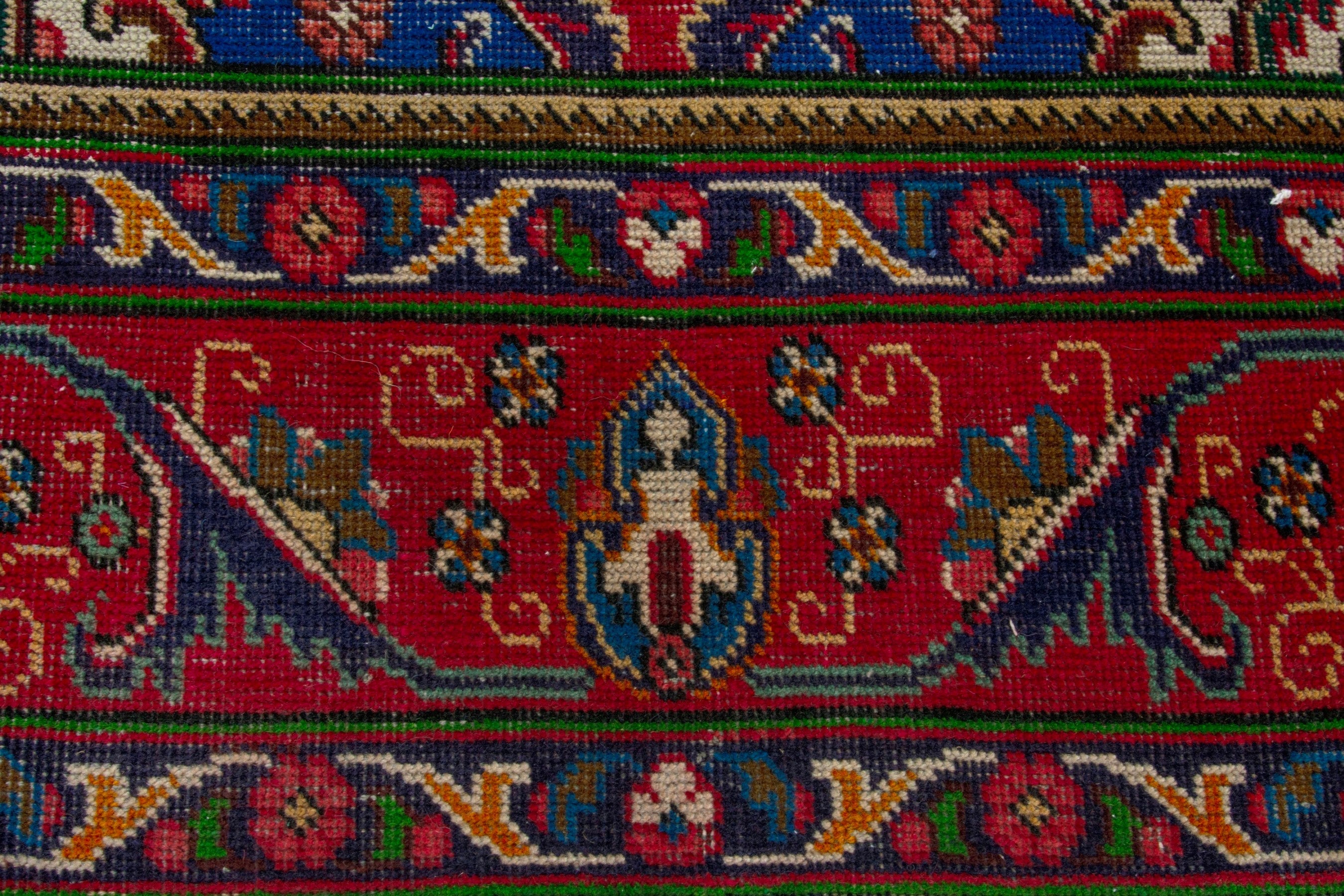 Persian Tabriz area rug in deep red and burgundy, view 11 of 20