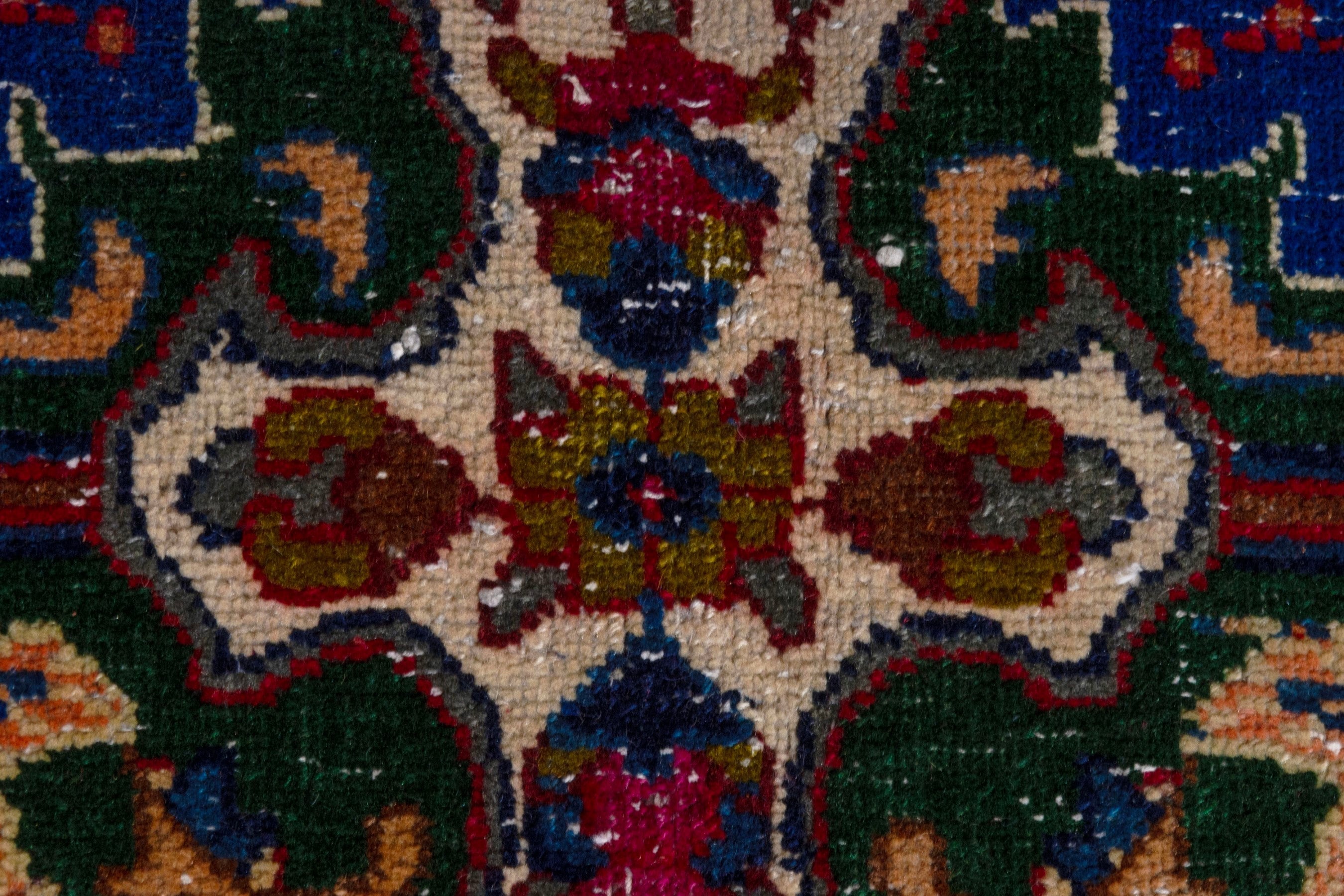Persian Kashmar oversized rug in deep indigo and rust, view 19 of 28