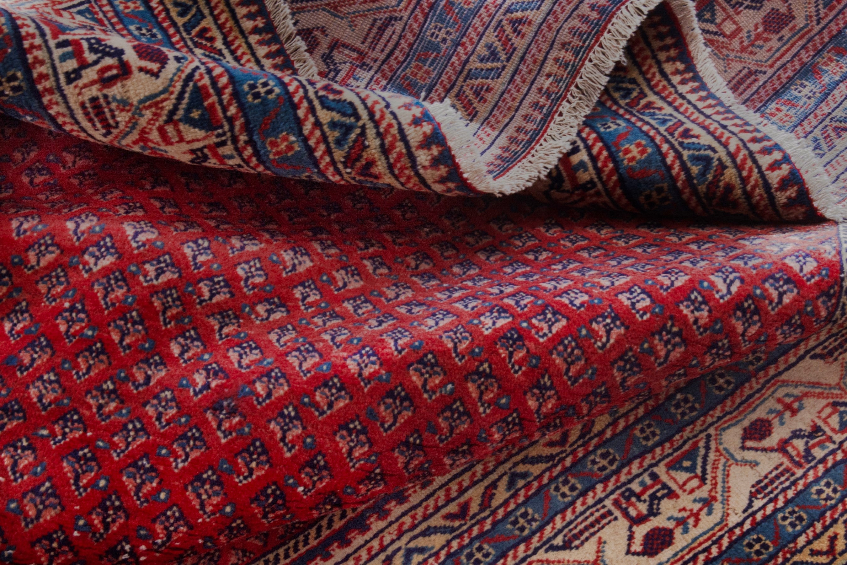 Persian Arak oversized rug in burgundy and rust, view 17 of 22