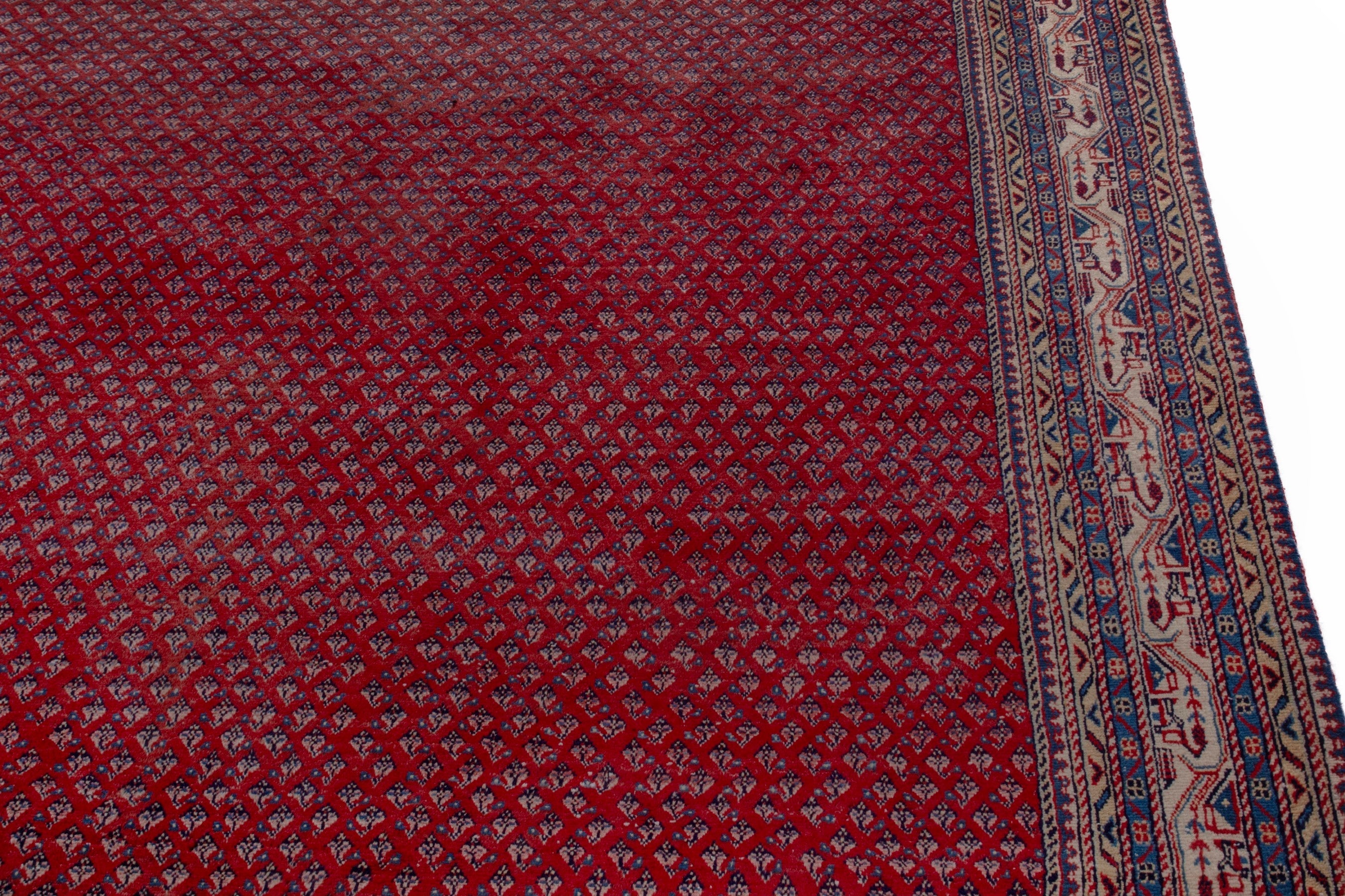 Persian Arak oversized rug in burgundy and rust, view 8 of 22