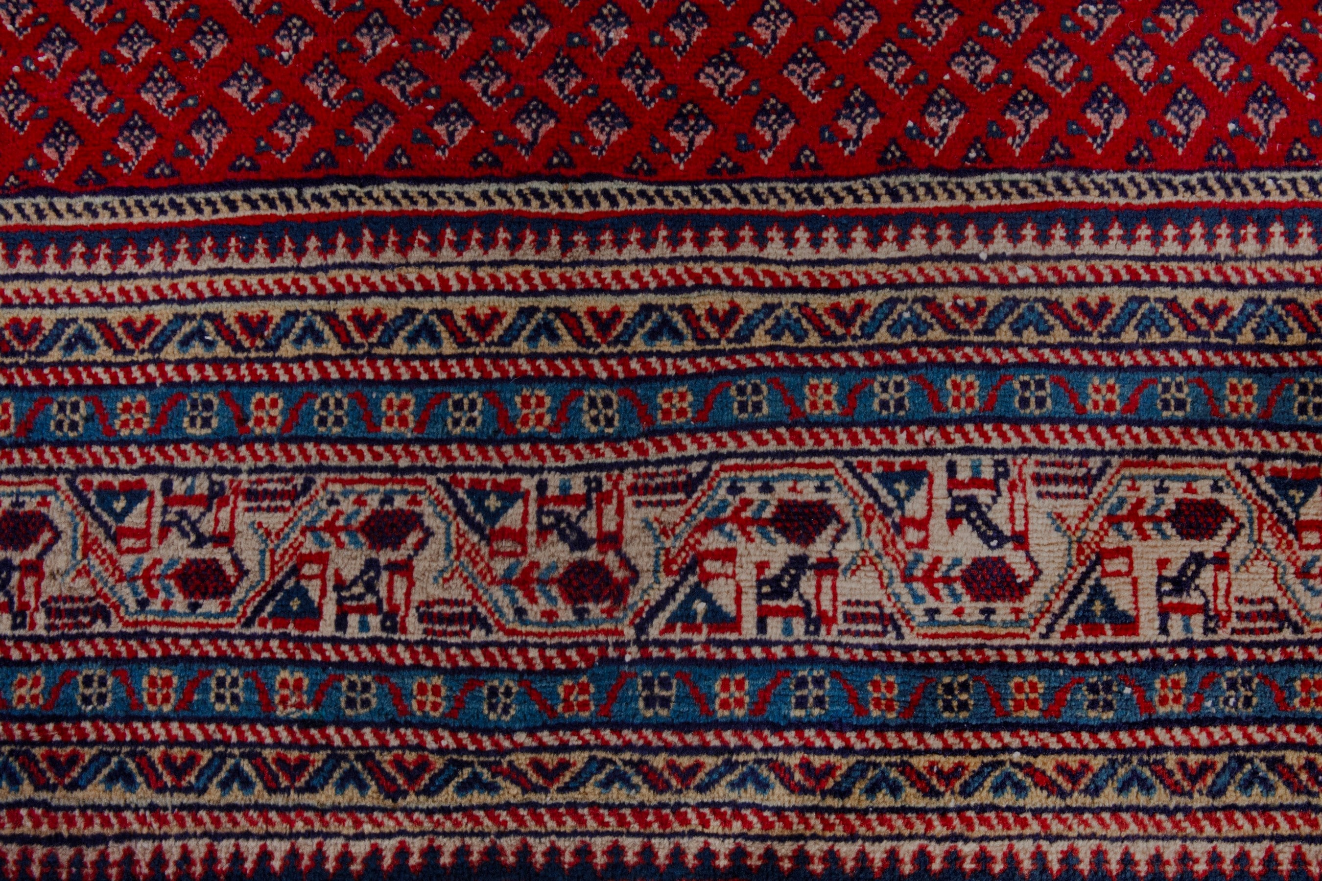 Persian Arak oversized rug in burgundy and rust, view 9 of 22