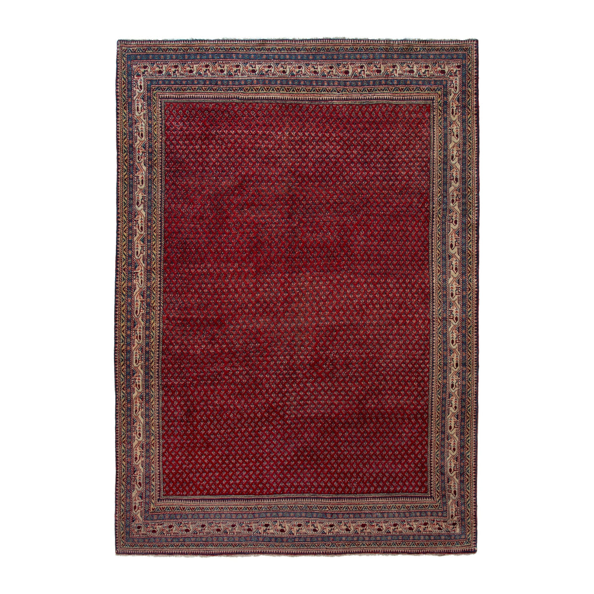 Persian Arak oversized rug in burgundy and rust, 7'9" x 10'11"
