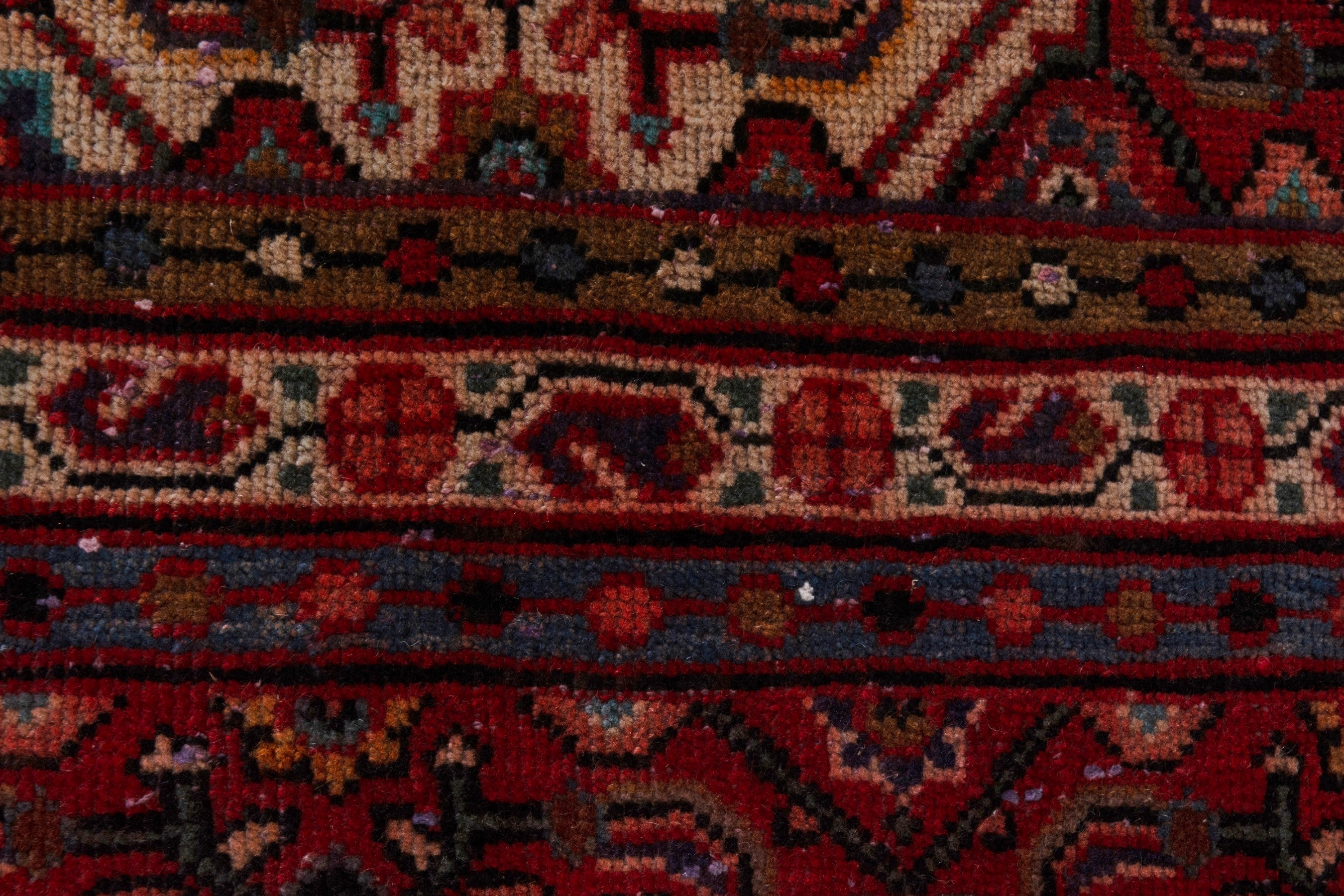 Persian Mahal oversized rug in navy and burgundy, view 11 of 22