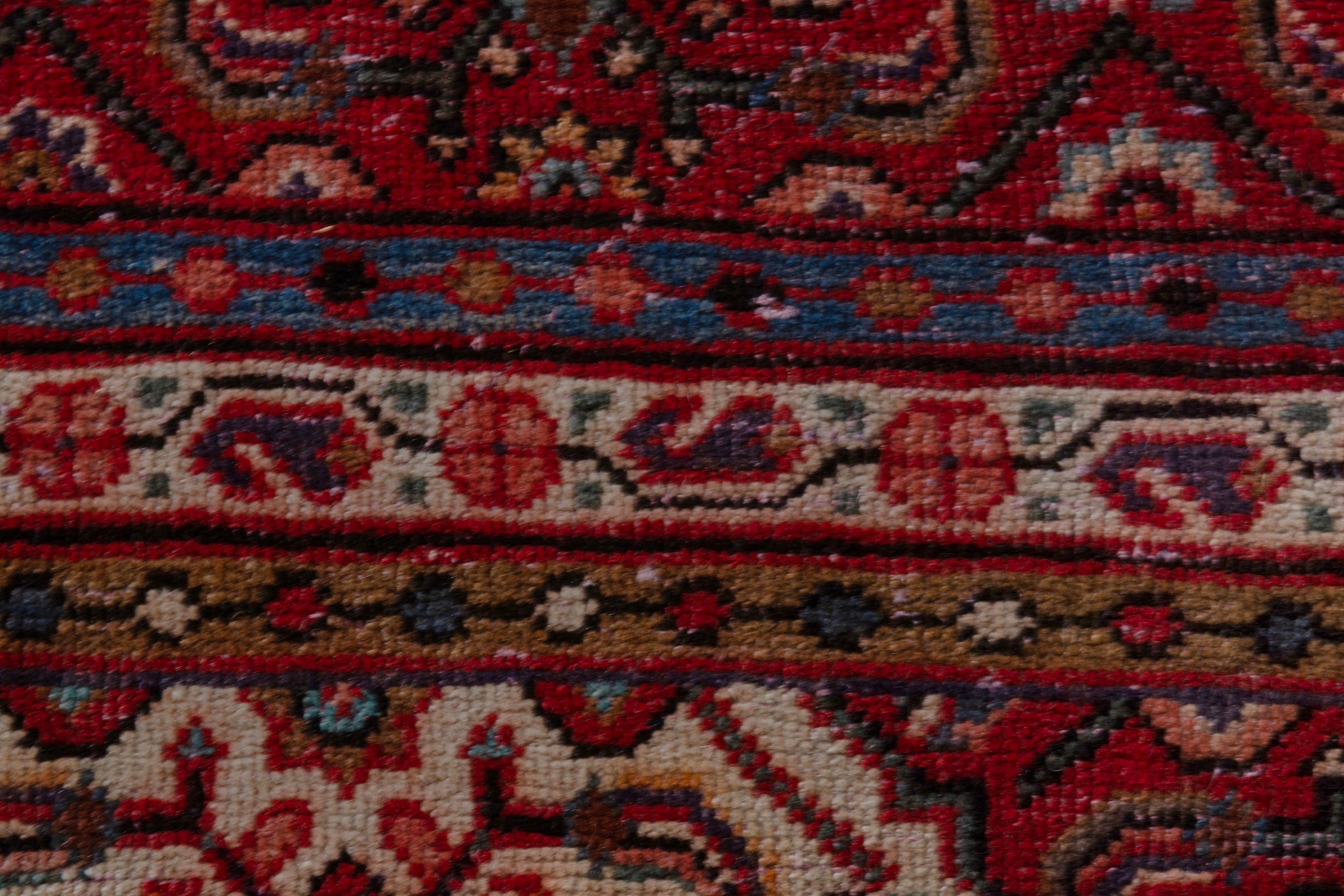Persian Mahal oversized rug in navy and burgundy, view 17 of 22
