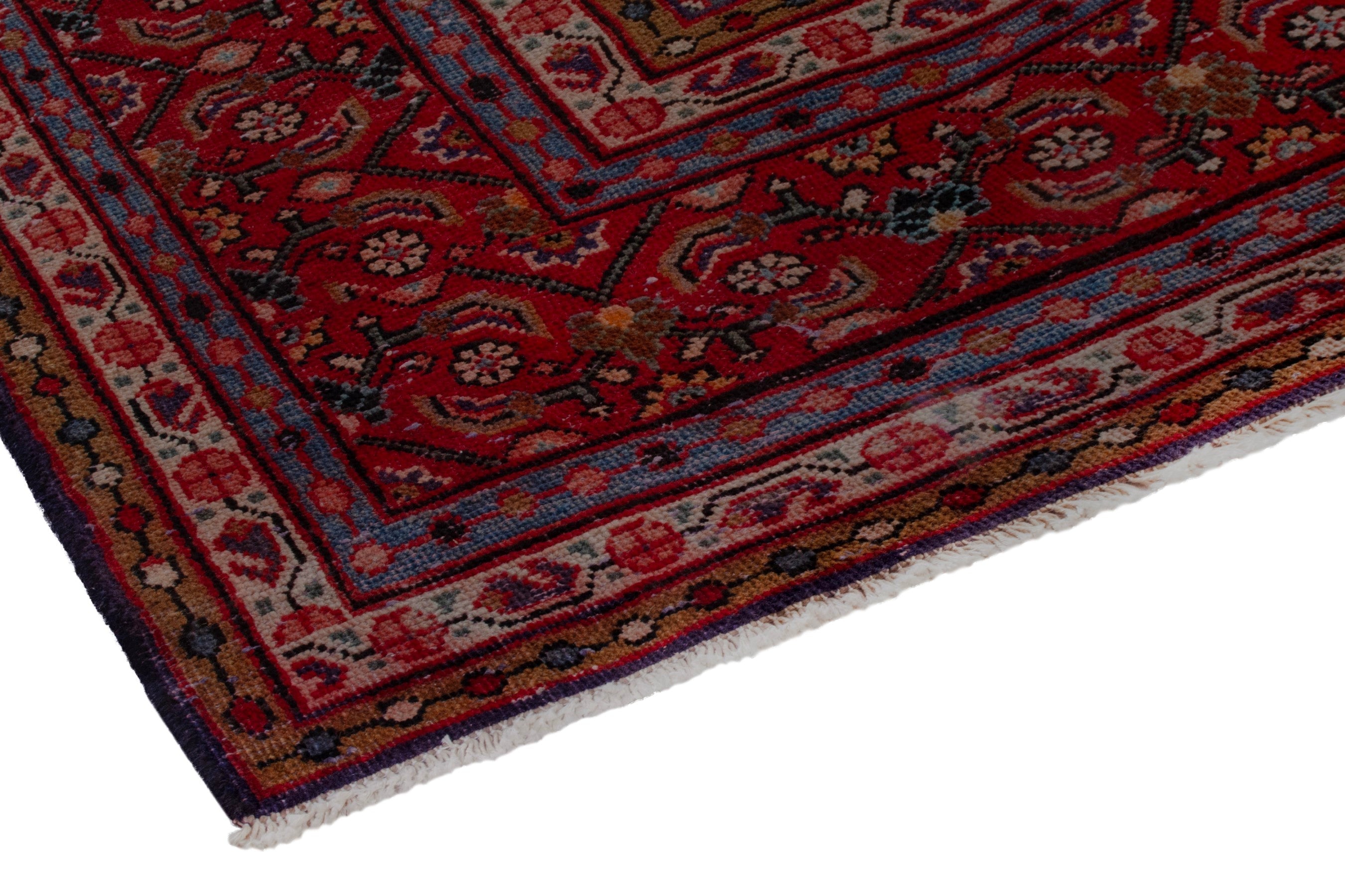 Persian Mahal oversized rug in navy and burgundy, view 5 of 22