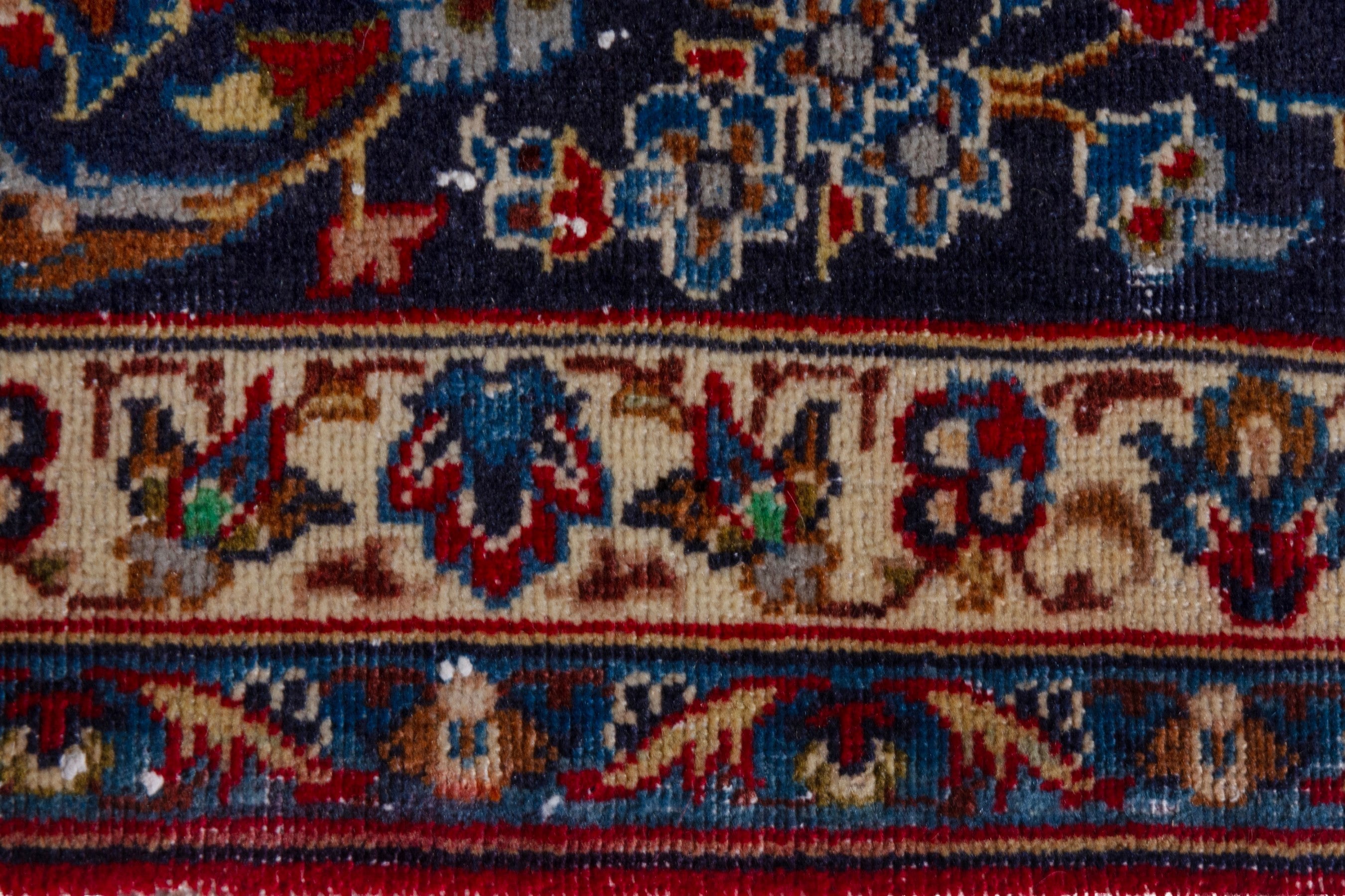 Persian Najafabad oversized rug in deep red and navy, view 11 of 24