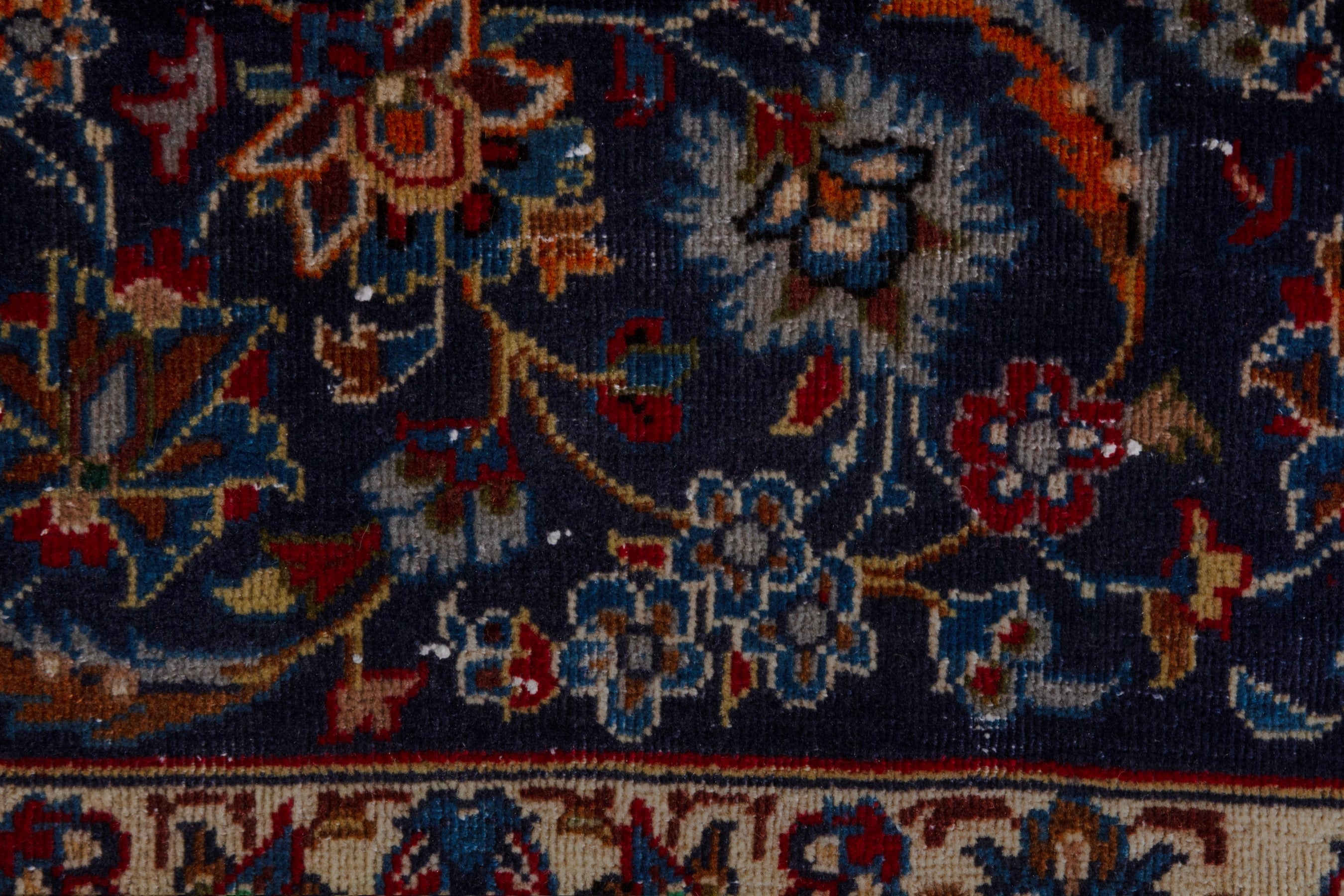 Persian Najafabad oversized rug in deep red and navy, view 12 of 24