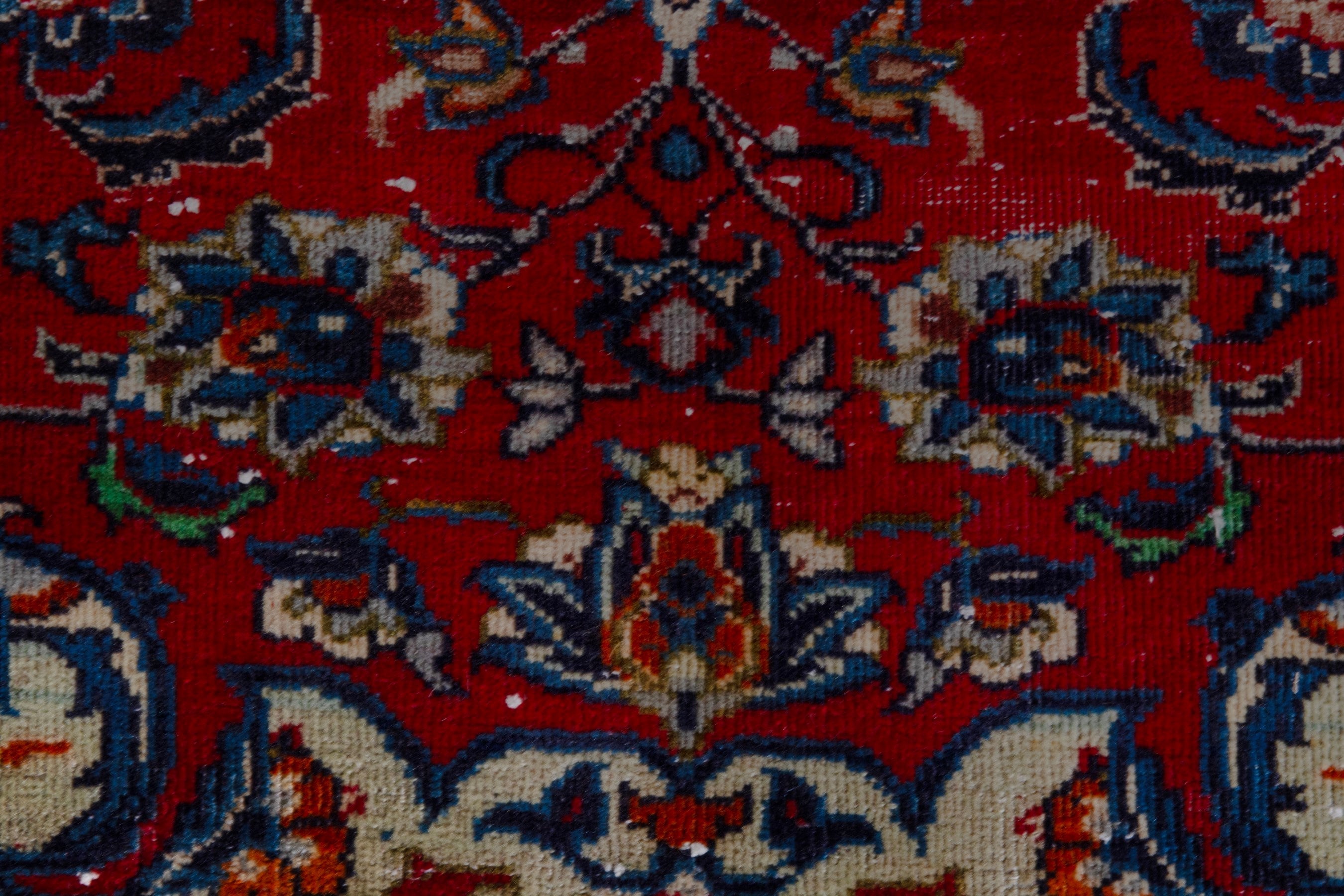 Persian Najafabad oversized rug in deep red and navy, view 13 of 24