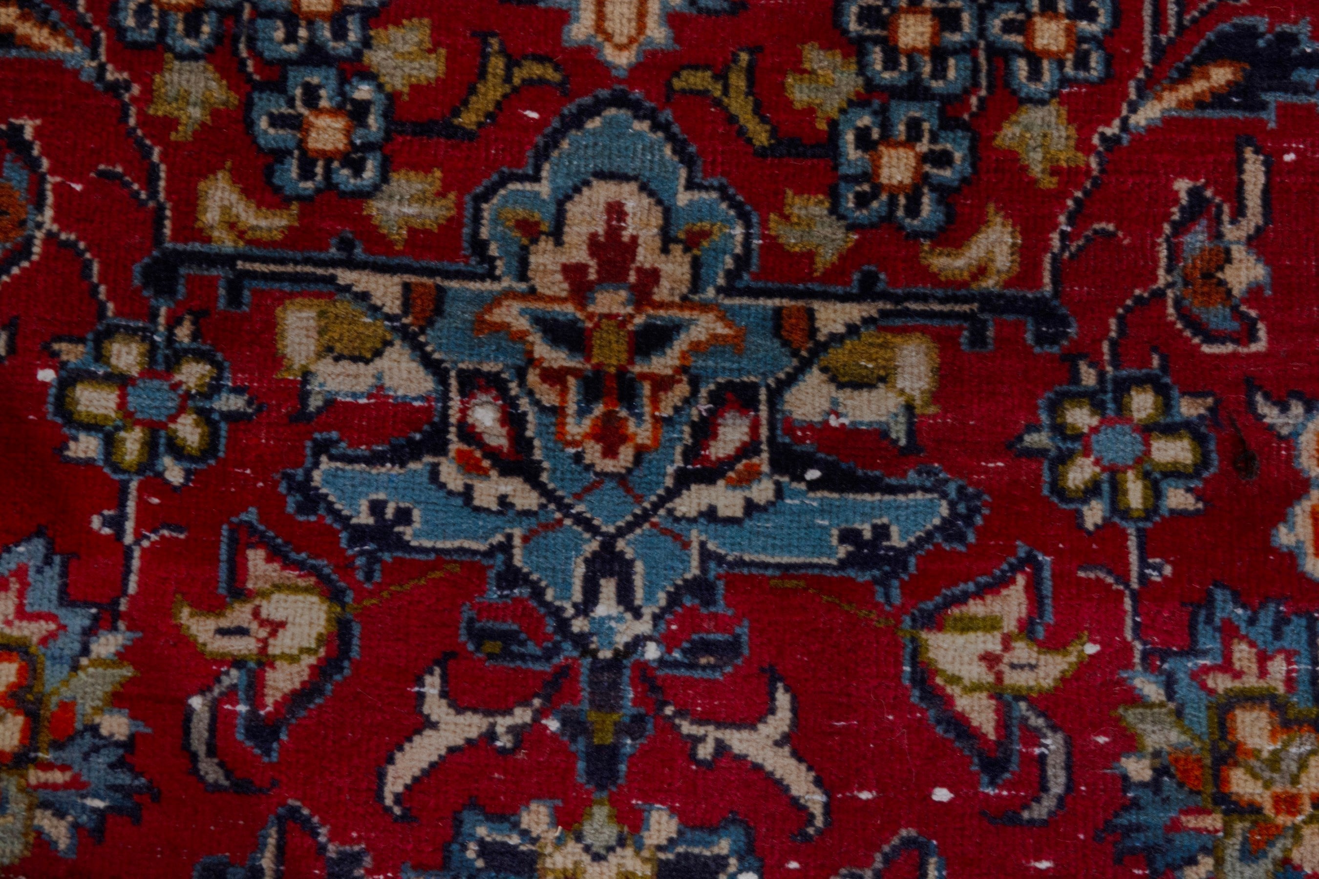 Persian Najafabad oversized rug in deep red and navy, view 14 of 24