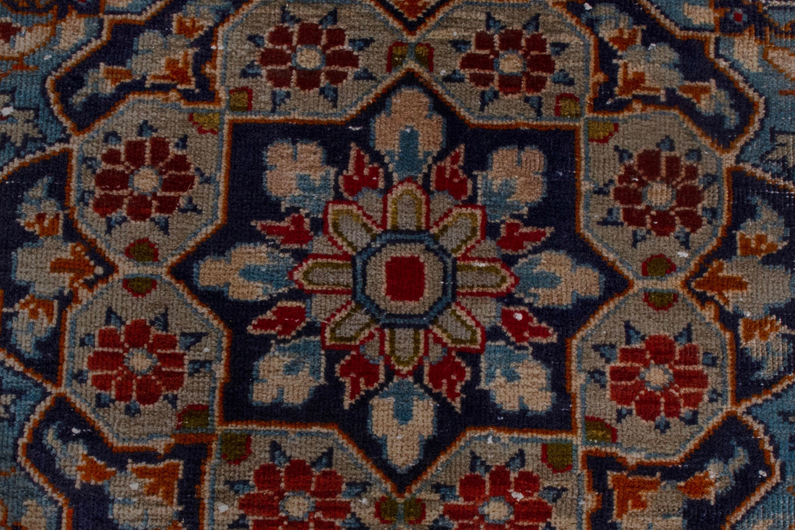 Persian Najafabad oversized rug in deep red and navy, view 15 of 24