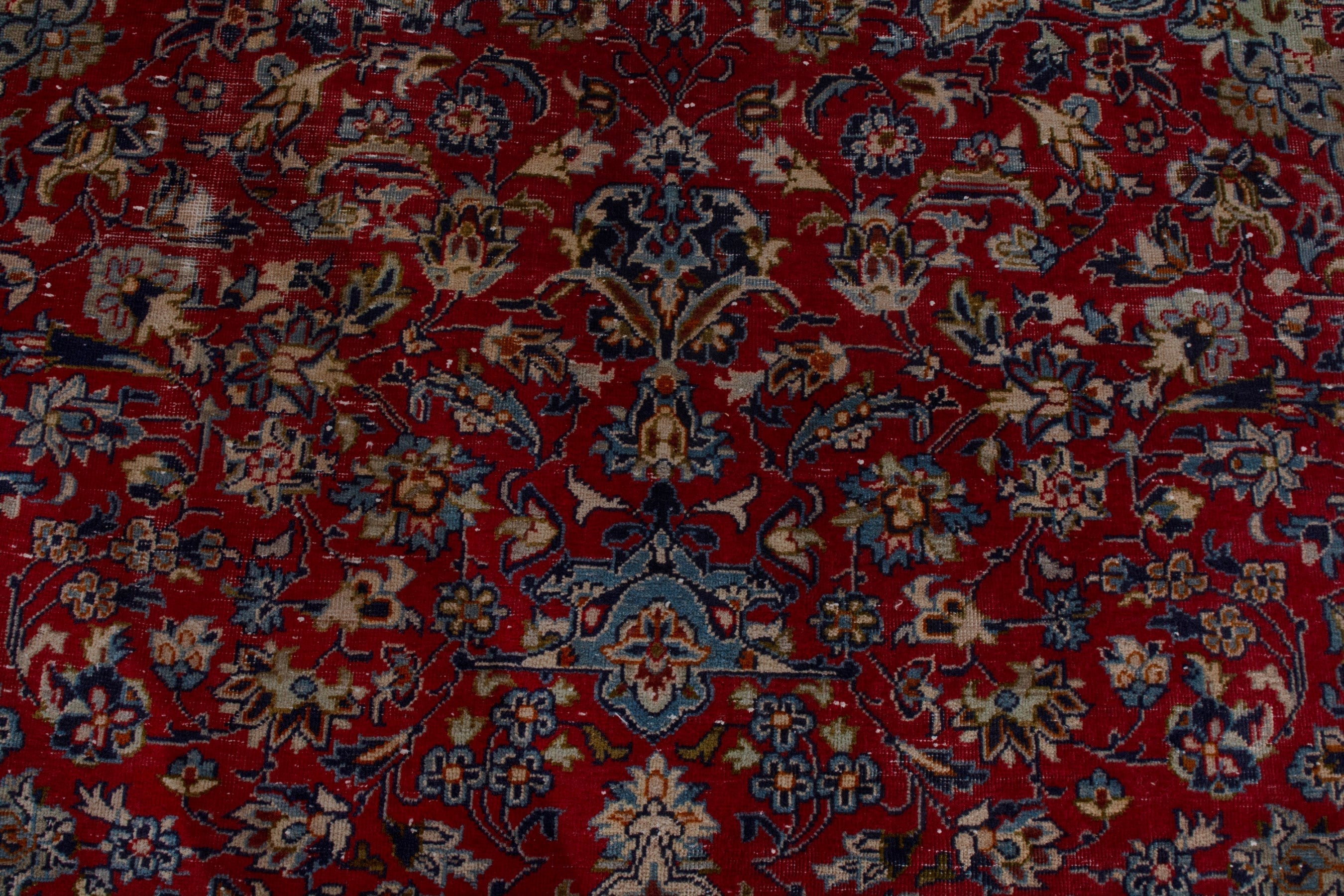 Persian Najafabad oversized rug in deep red and navy, view 16 of 24