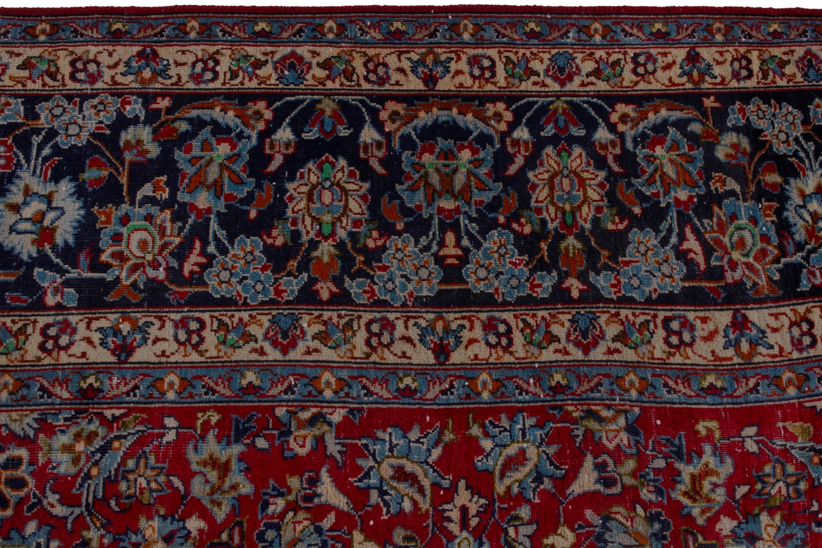 Persian Najafabad oversized rug in deep red and navy, view 17 of 24