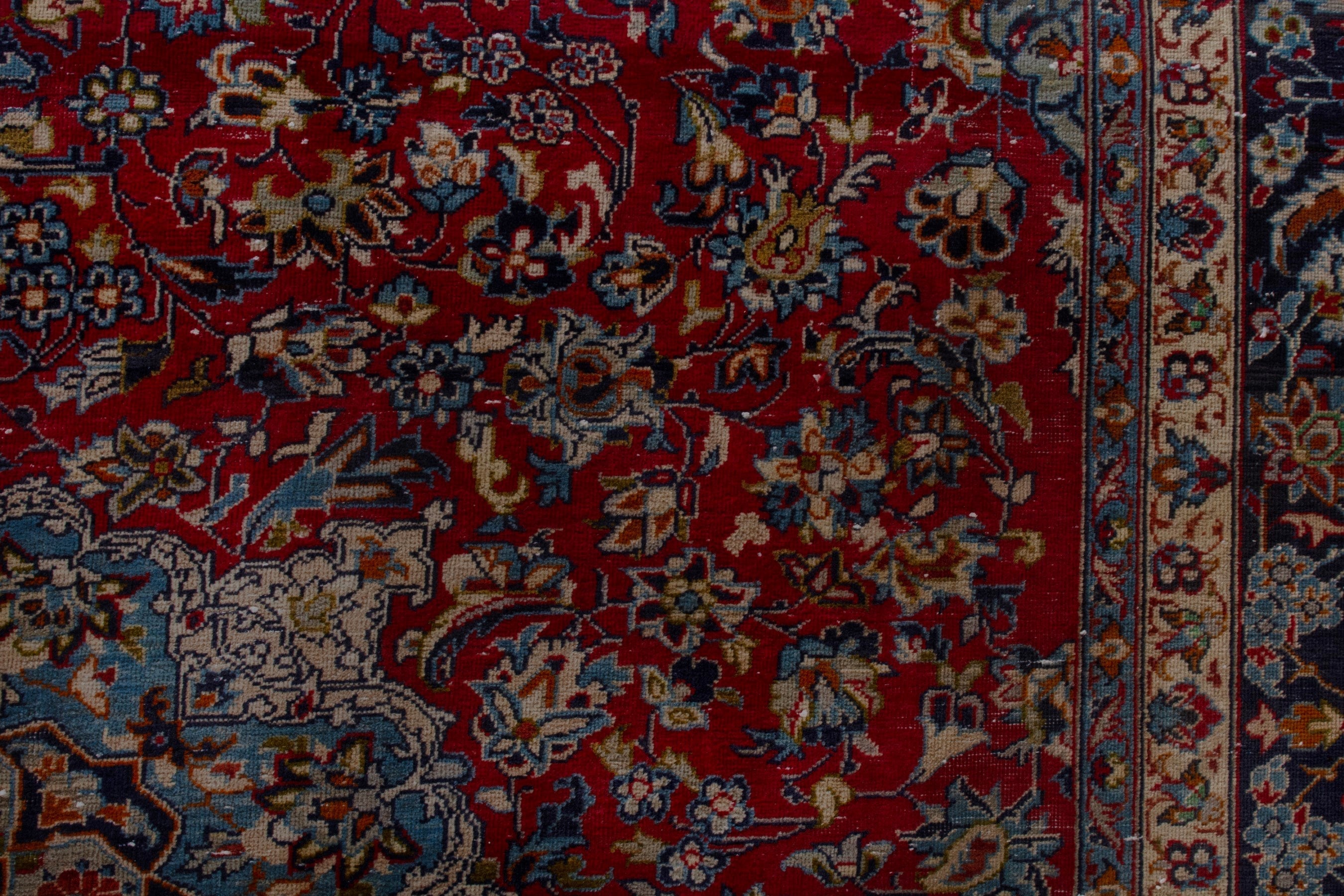 Persian Najafabad oversized rug in deep red and navy, view 18 of 24
