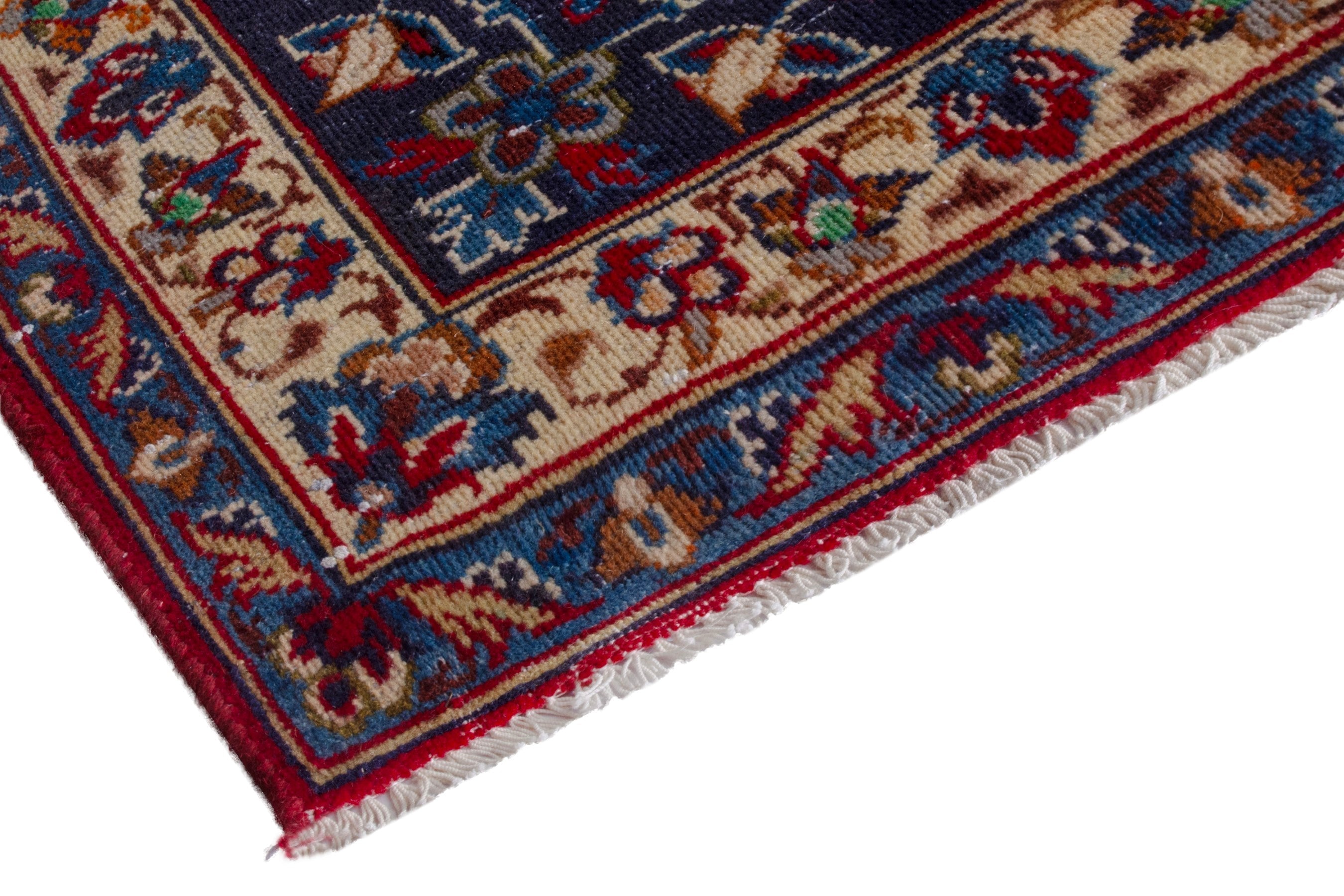 Persian Najafabad oversized rug in deep red and navy, view 5 of 24
