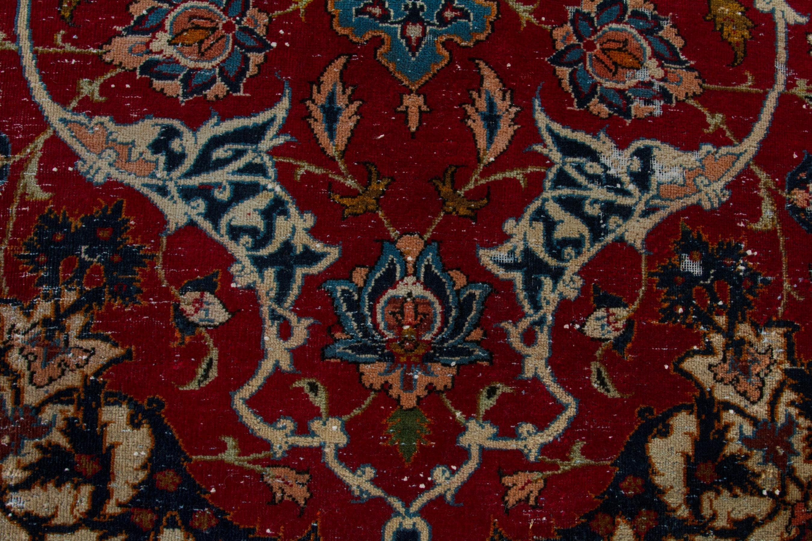Persian Najafabad oversized rug in deep red and cream, view 12 of 19