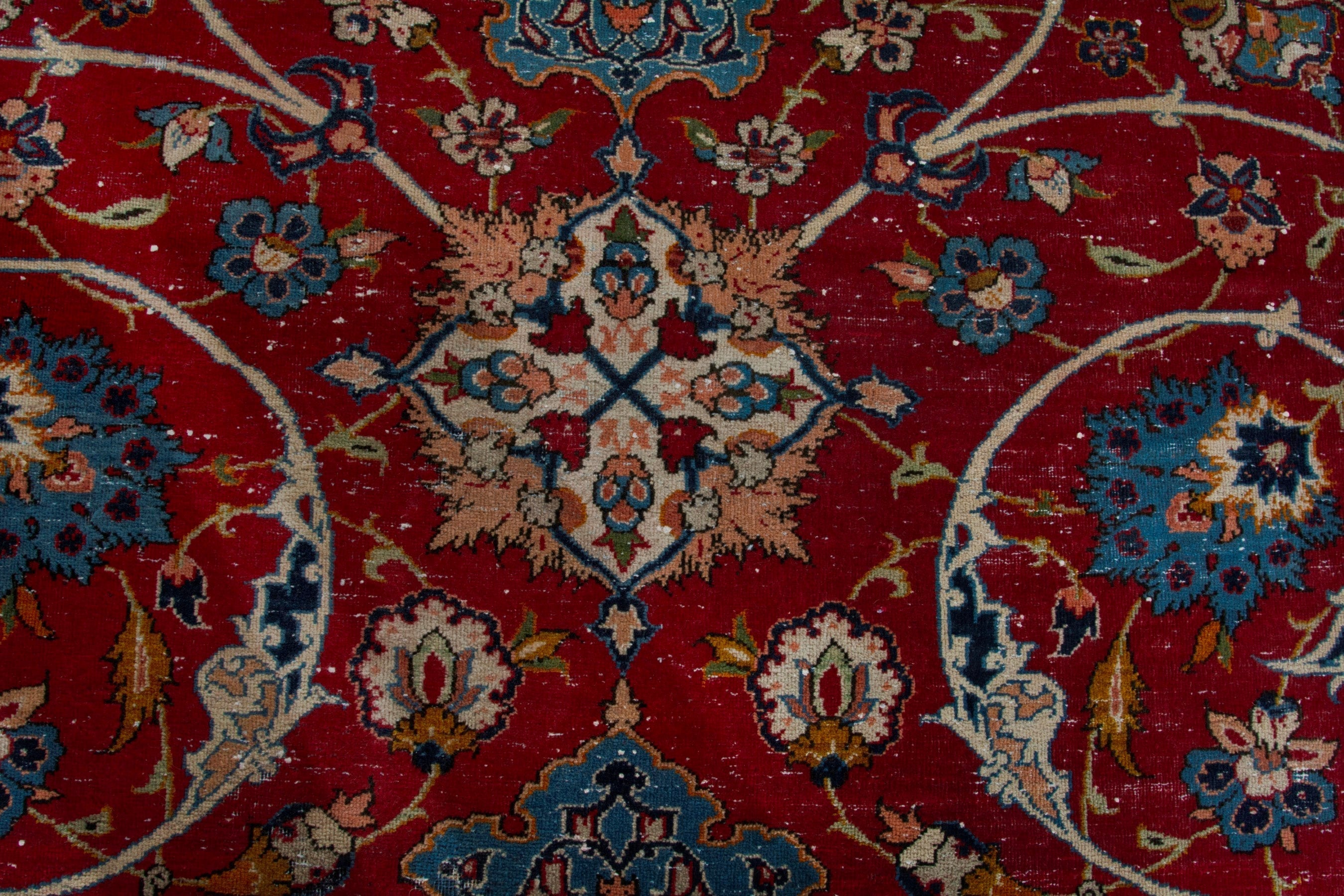 Persian Najafabad oversized rug in deep red and cream, view 14 of 19