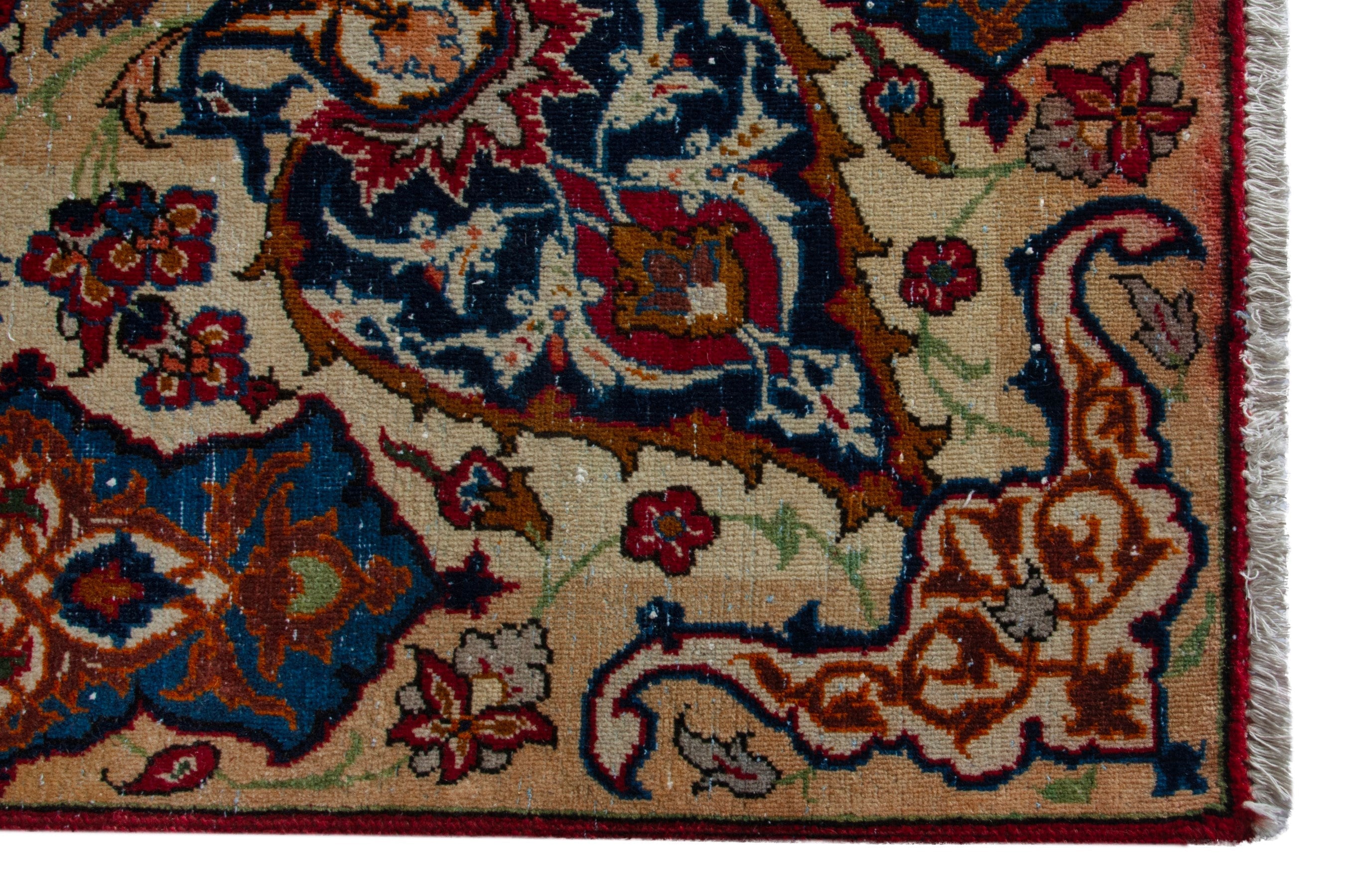 Persian Najafabad oversized rug in deep red and cream, view 10 of 19