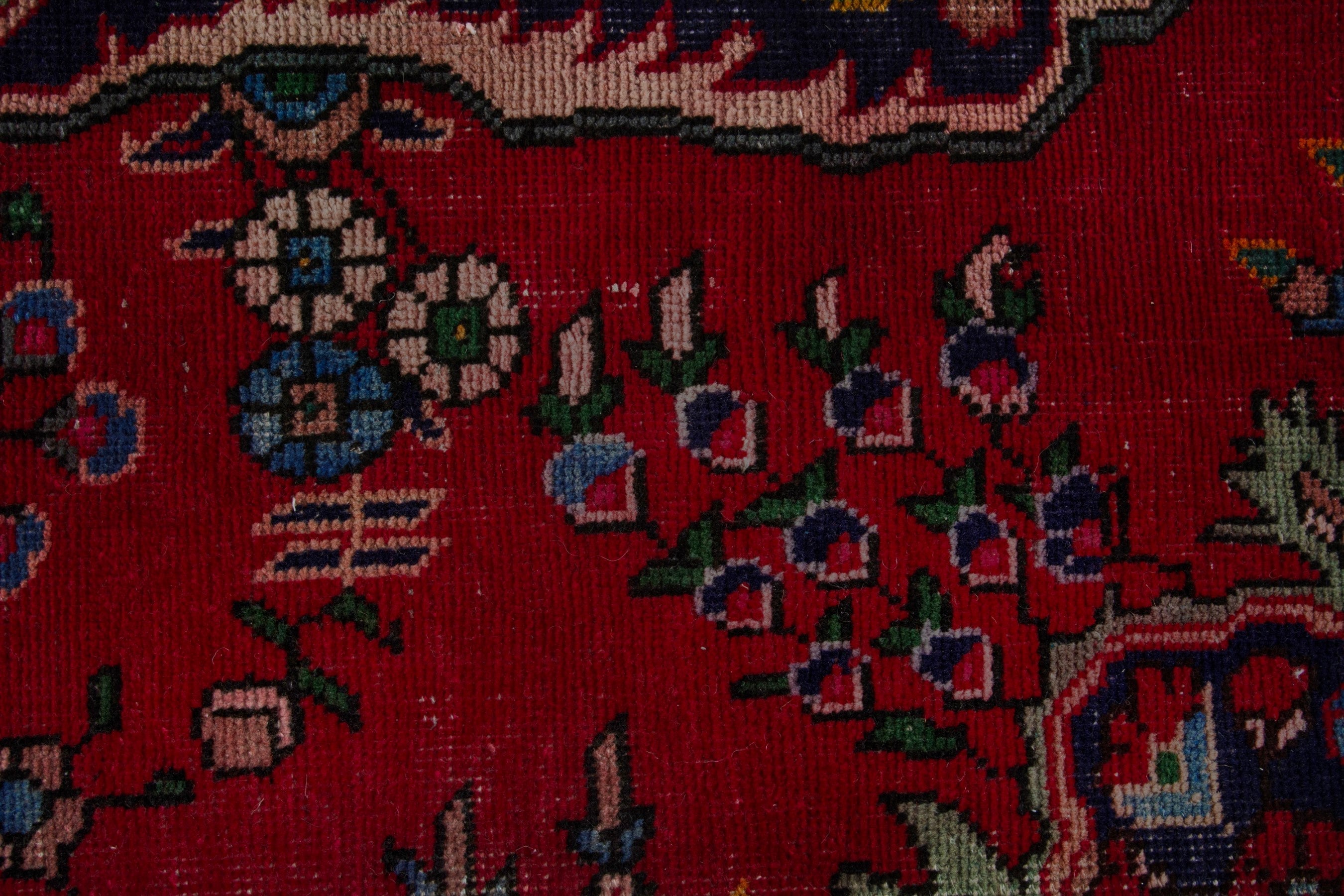 Persian Tabriz area rug in deep red and burgundy, view 11 of 20