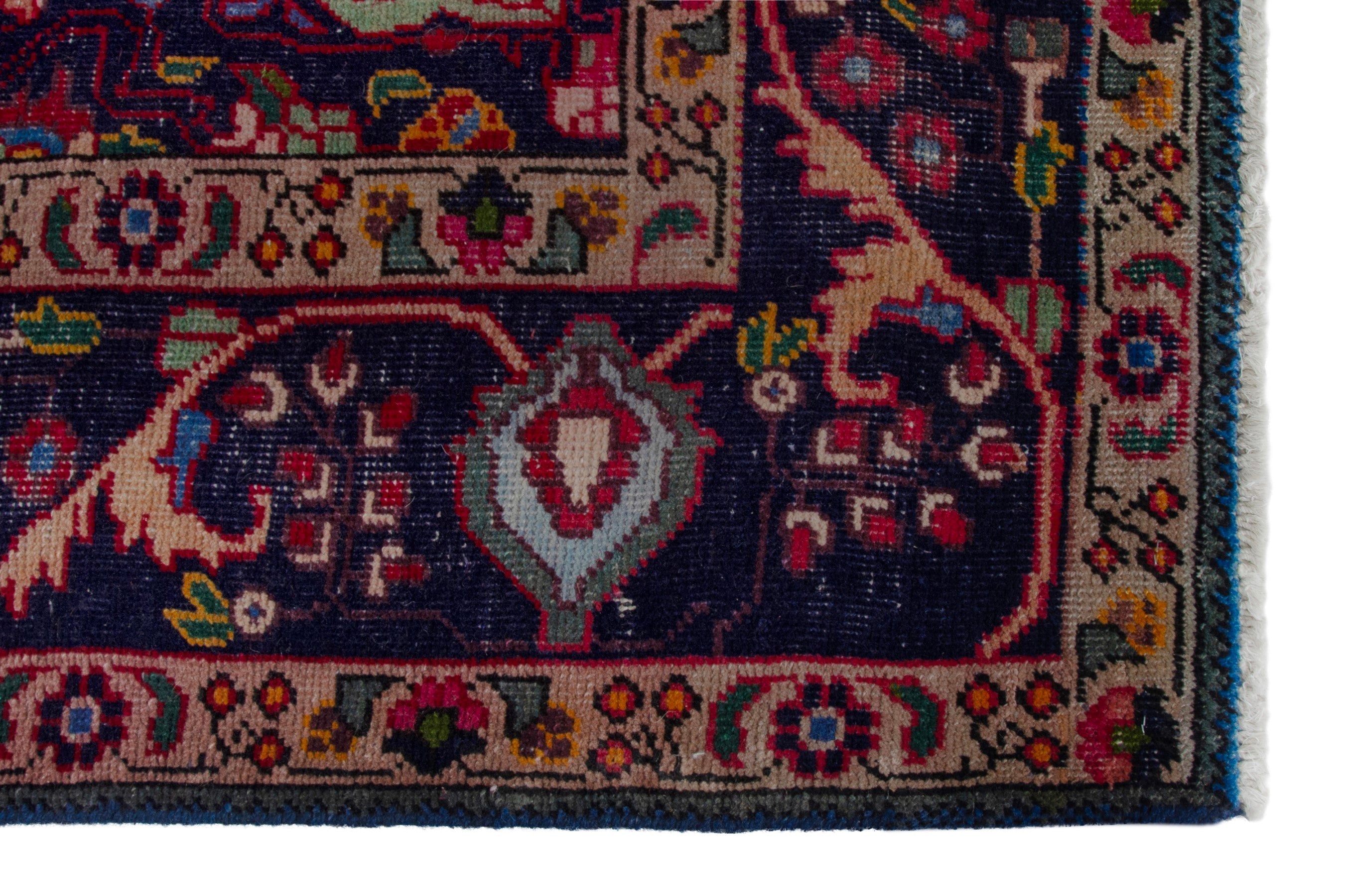 Persian Tabriz area rug in deep red and burgundy, view 8 of 20
