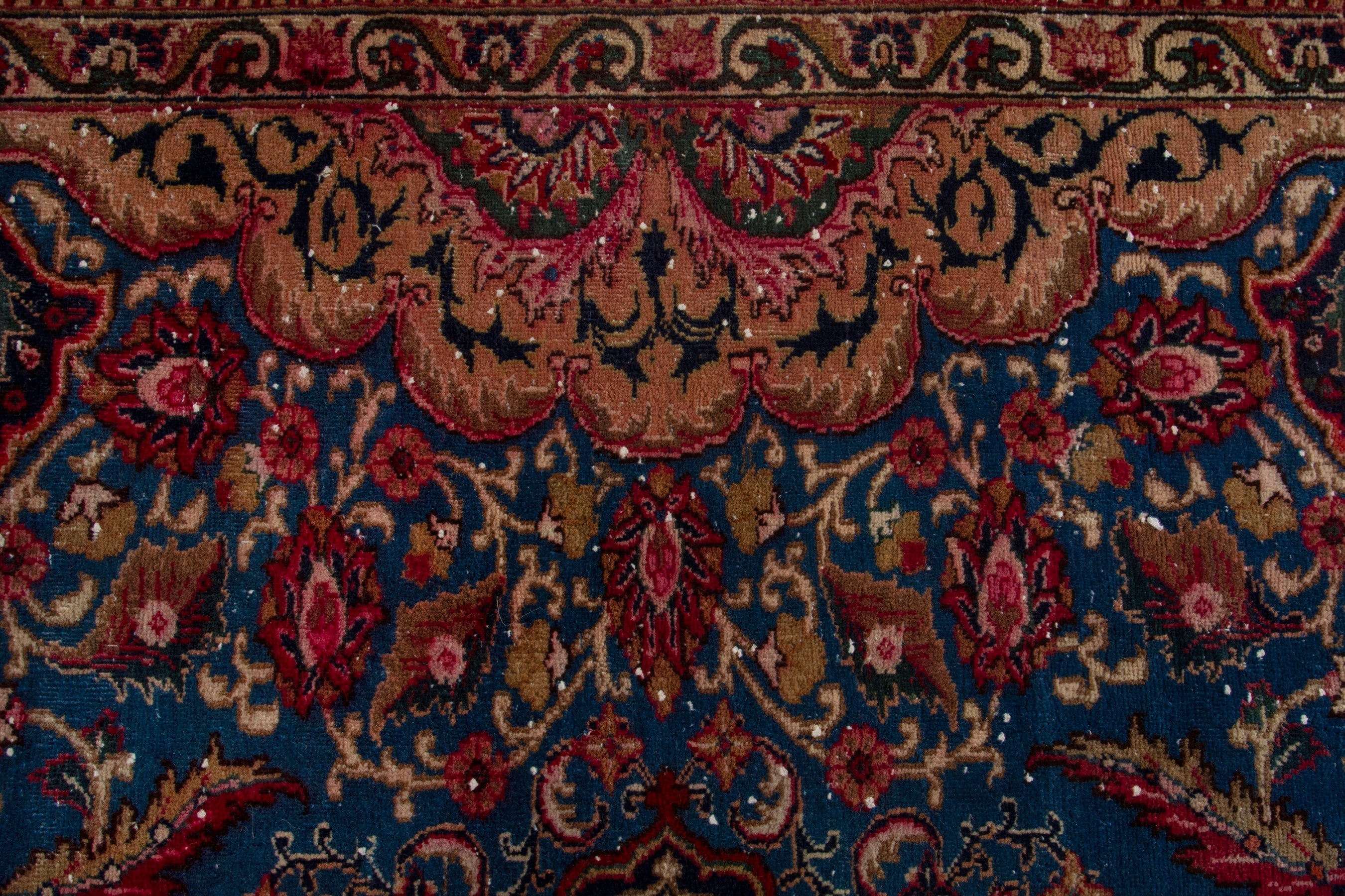 Persian Kashmar oversized rug in dark blue and burgundy, view 13 of 20