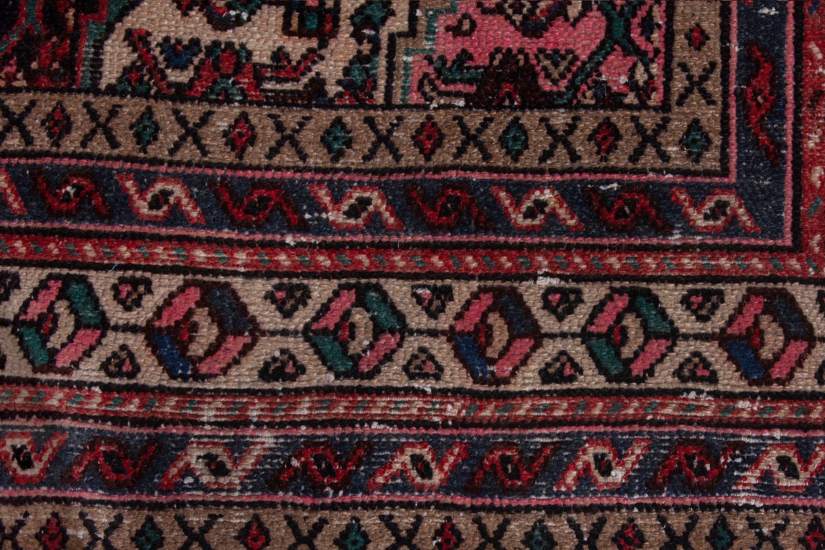 Persian Hamedan area rug in burgundy and deep red, view 11 of 20