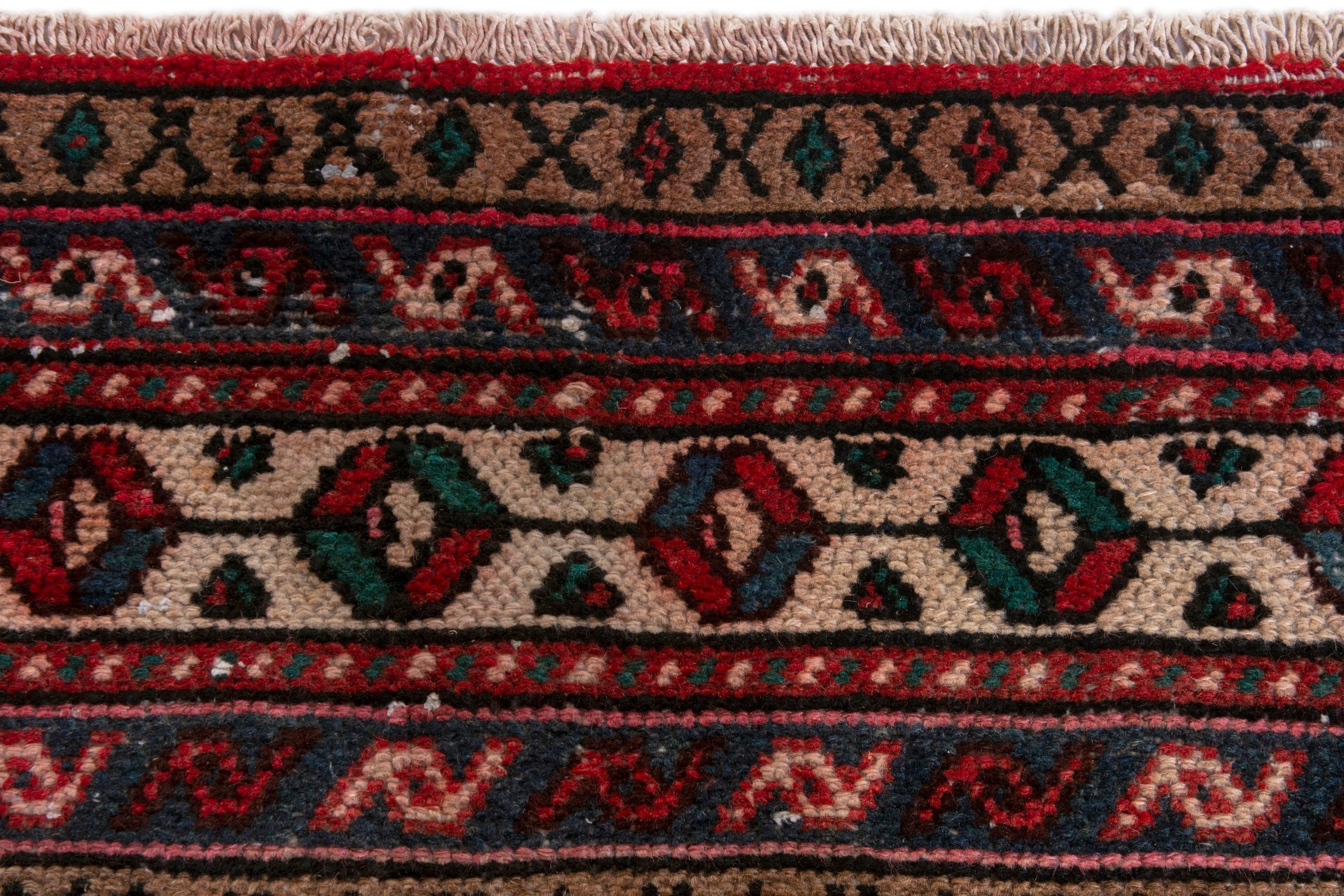 Persian Hamedan area rug in burgundy and deep red, view 14 of 20