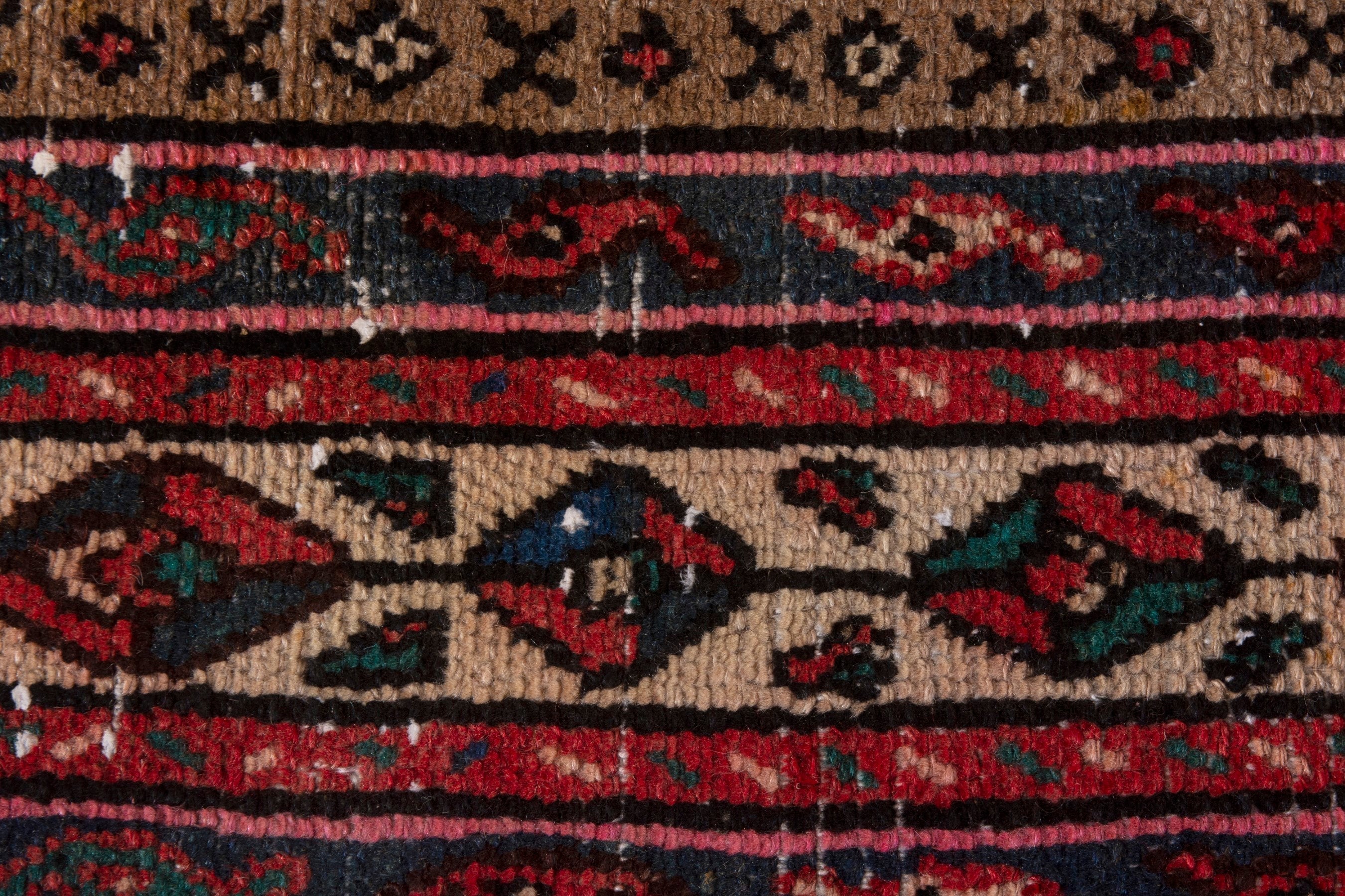 Persian Hamedan area rug in burgundy and deep red, view 16 of 20