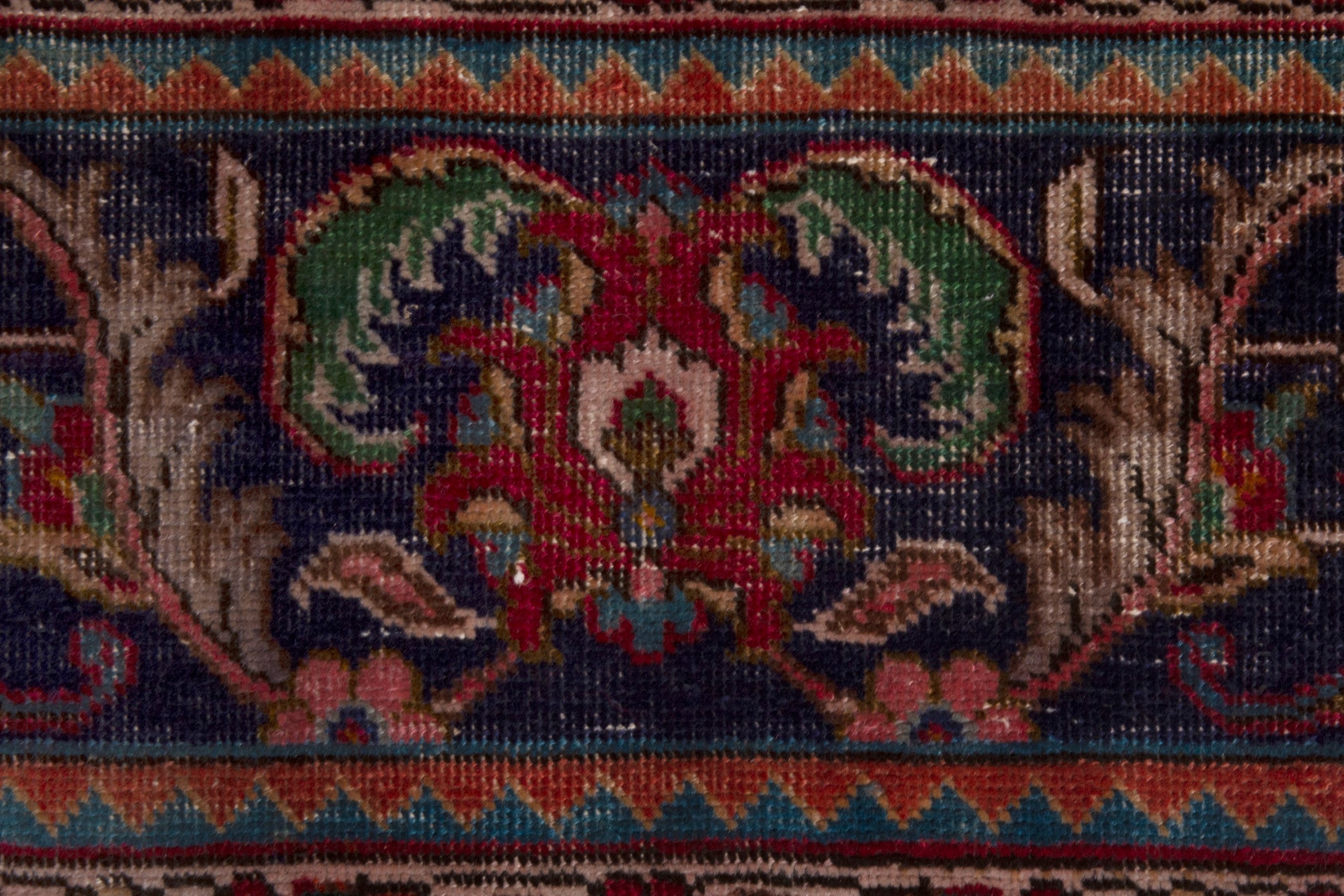 Persian Tabriz oversized rug in deep red and dark blue, view 11 of 20