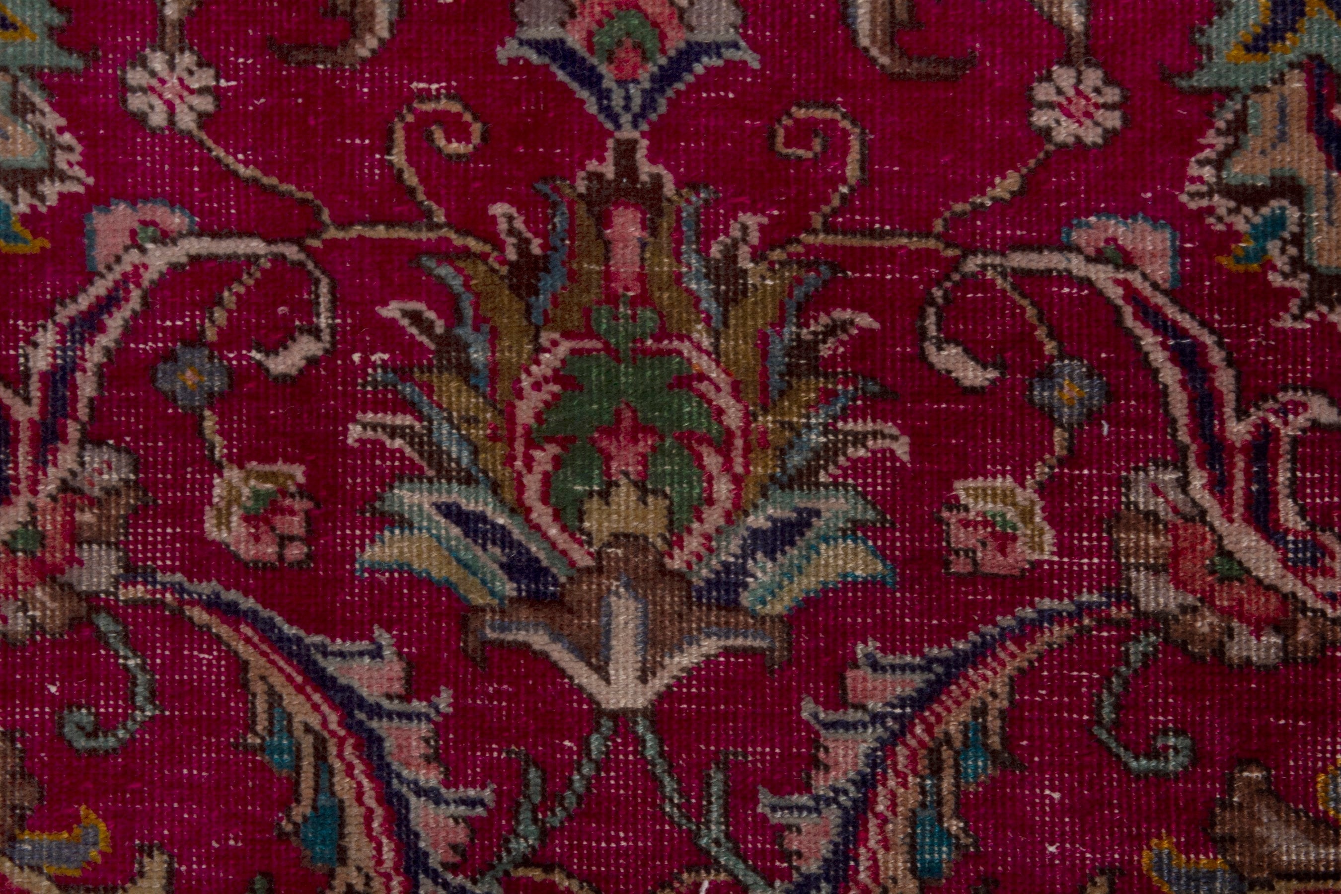 Persian Tabriz oversized rug in deep red and dark blue, view 12 of 20